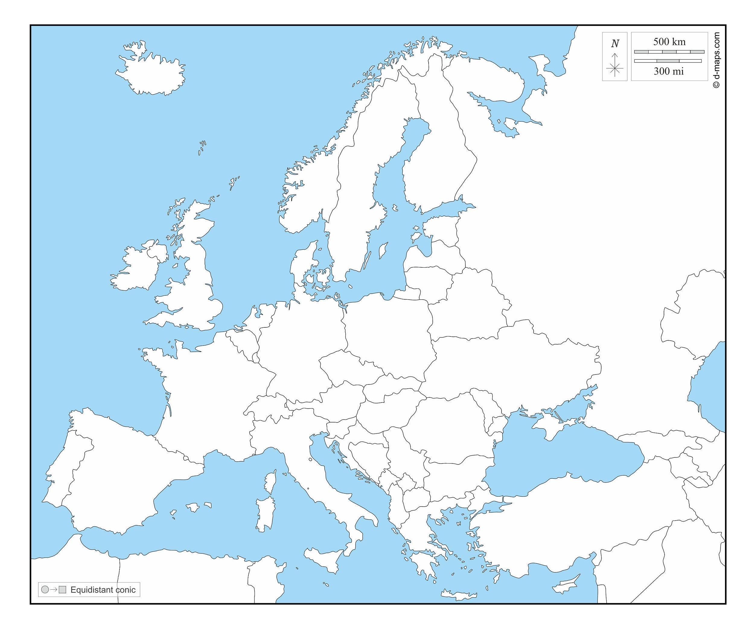 Map Of Europe Map Of European Countries Download Map Of Europe Stretch Map Map Of Western Europe Map Of Eastern Europe European Map Etsy