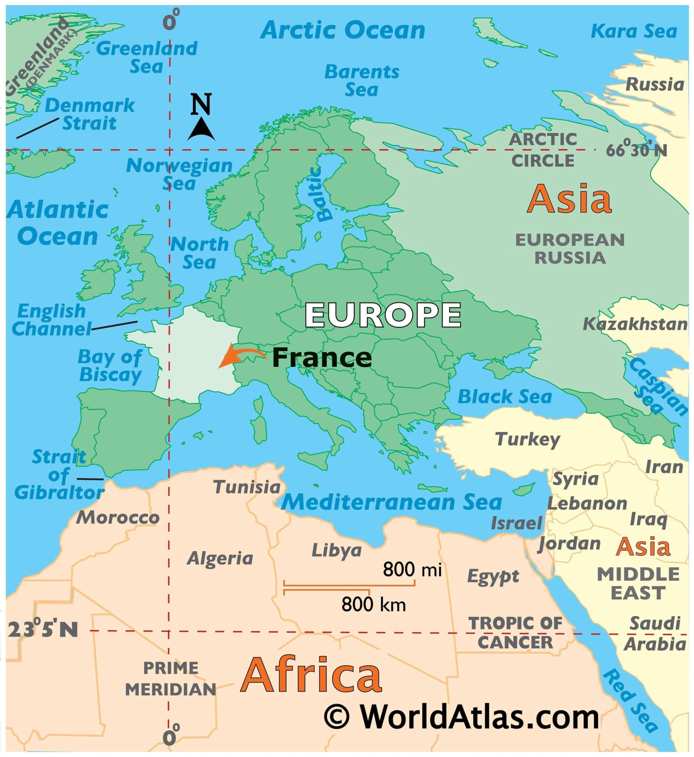 france on the world map