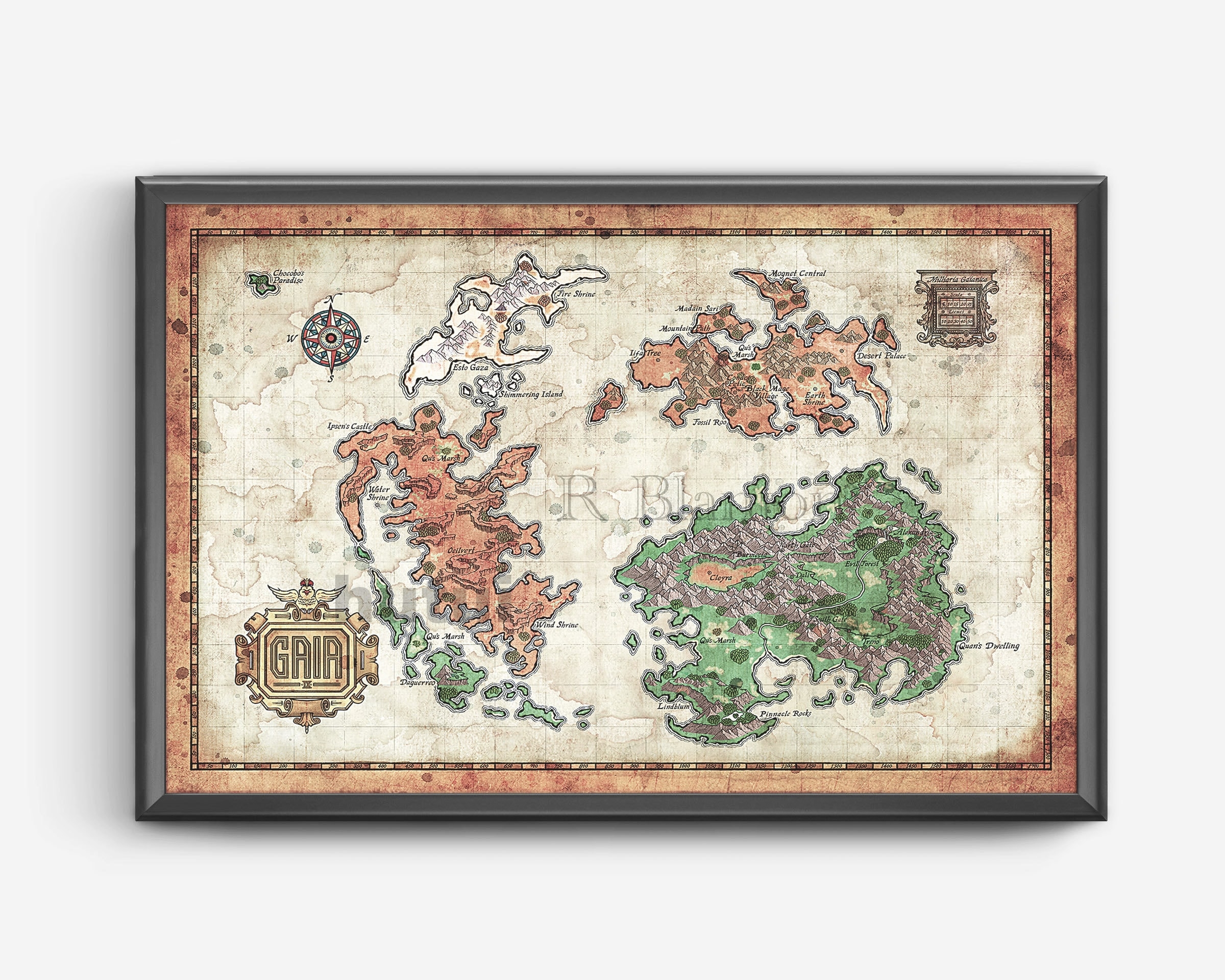 Map Of Gaia From Final Fantasy IX World Map Final Fantasy 9 11x17 Or 13x19 Or 17x25 Etsy Israel