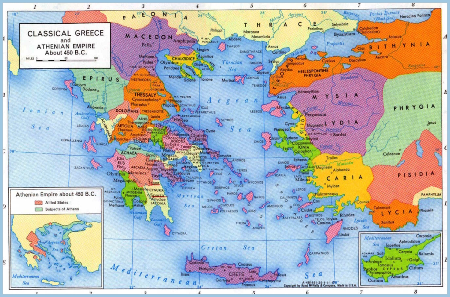 Map Of Greece 450 BC