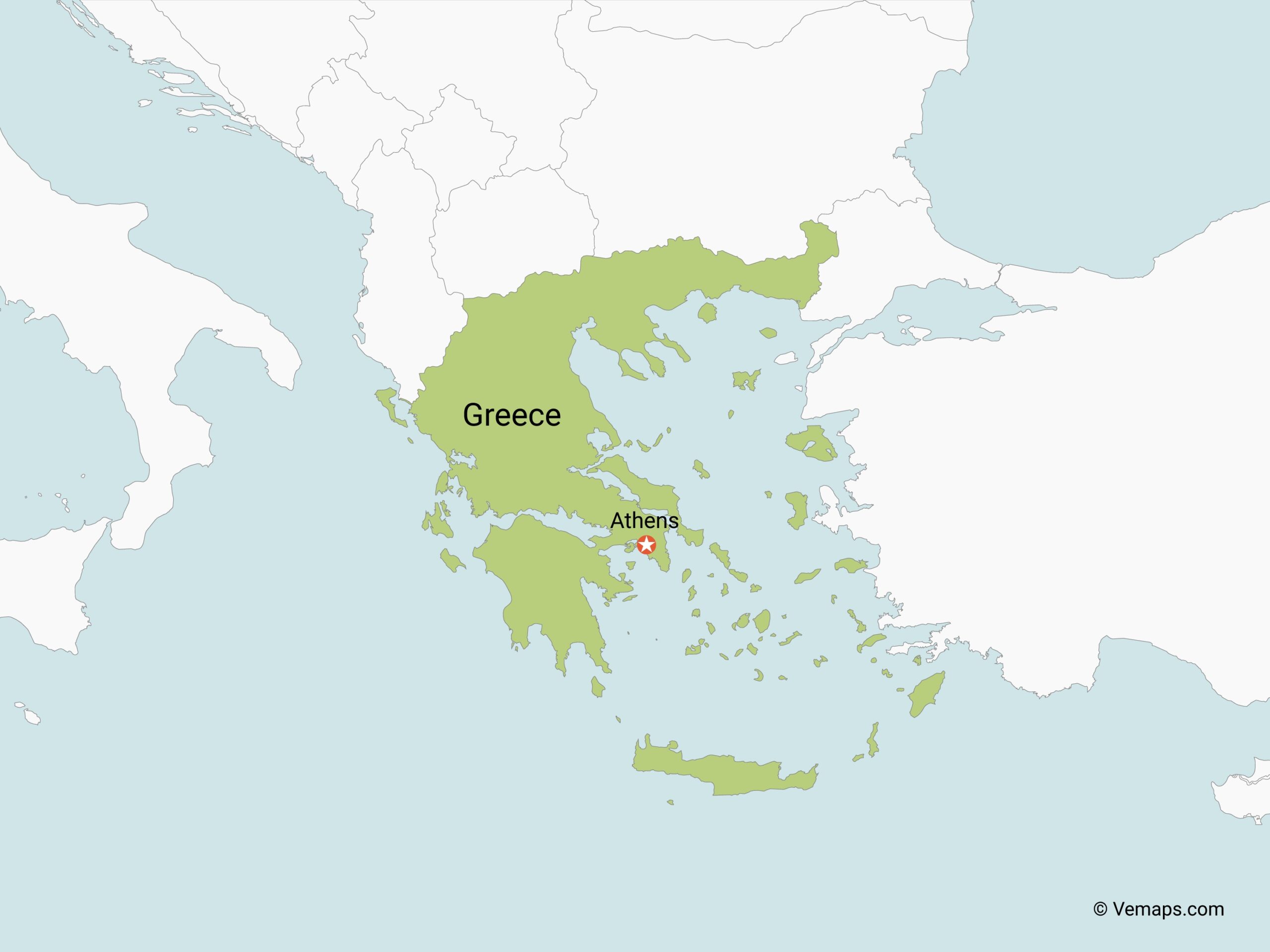 blank greek map