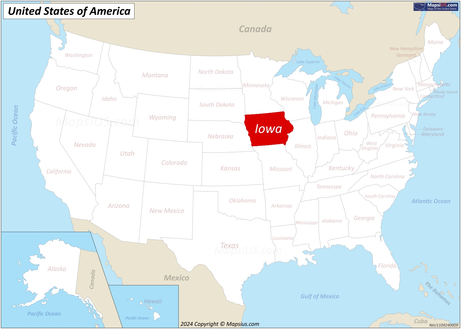 Map Of Iowa State USA Mapsius