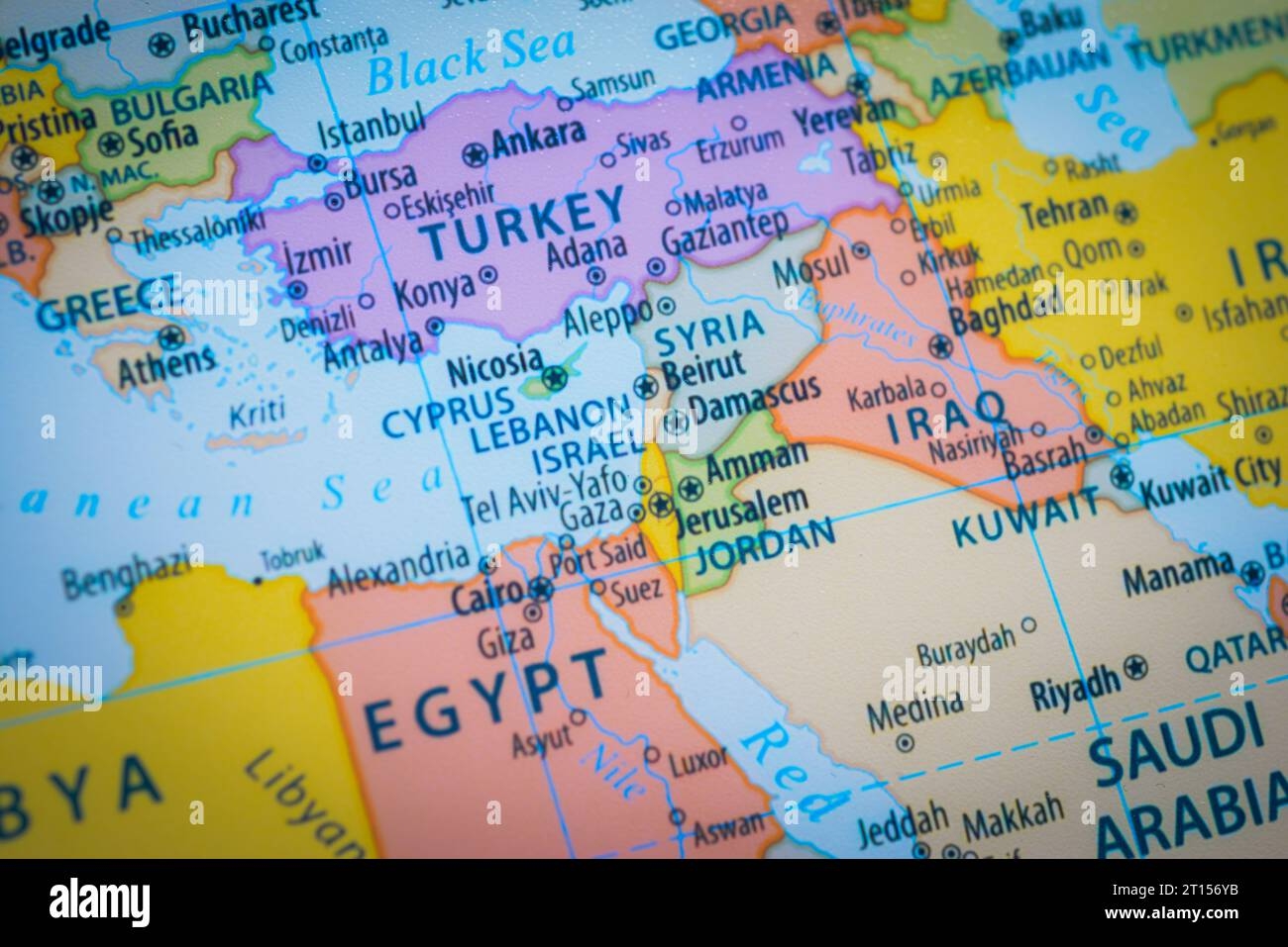 Map Of Israel And Capital Jerusalem That Shows The War Zone Between Hamas Palestine And Israel On A World Map Stock Photo Alamy