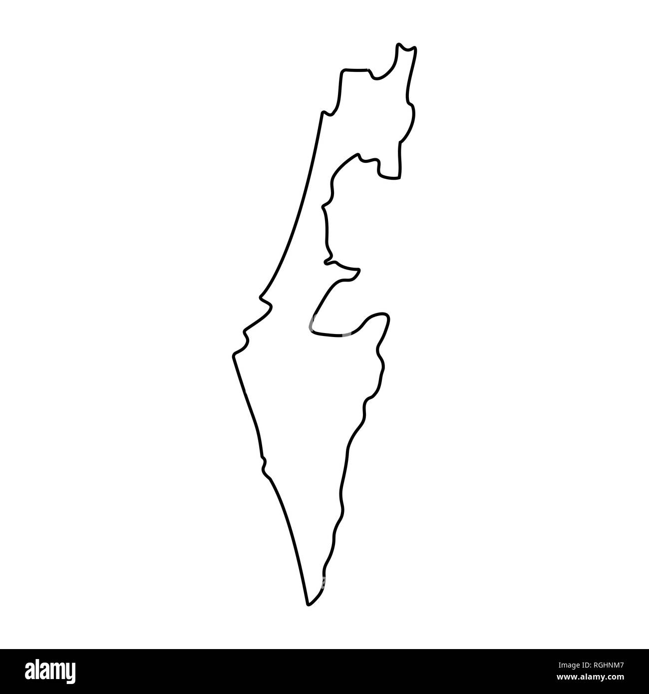Map Of Israel Outline Silhouette Of Israel Map Illustration Stock Photo Alamy