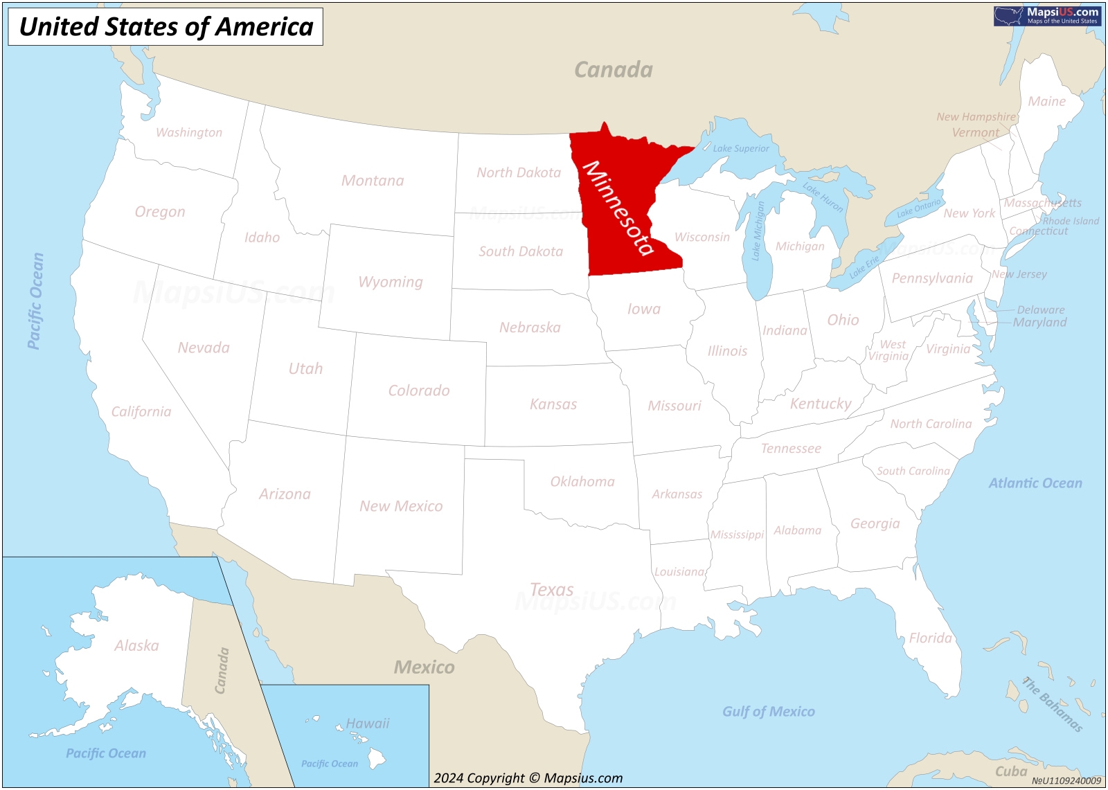 where is minnesota on the map of the united states