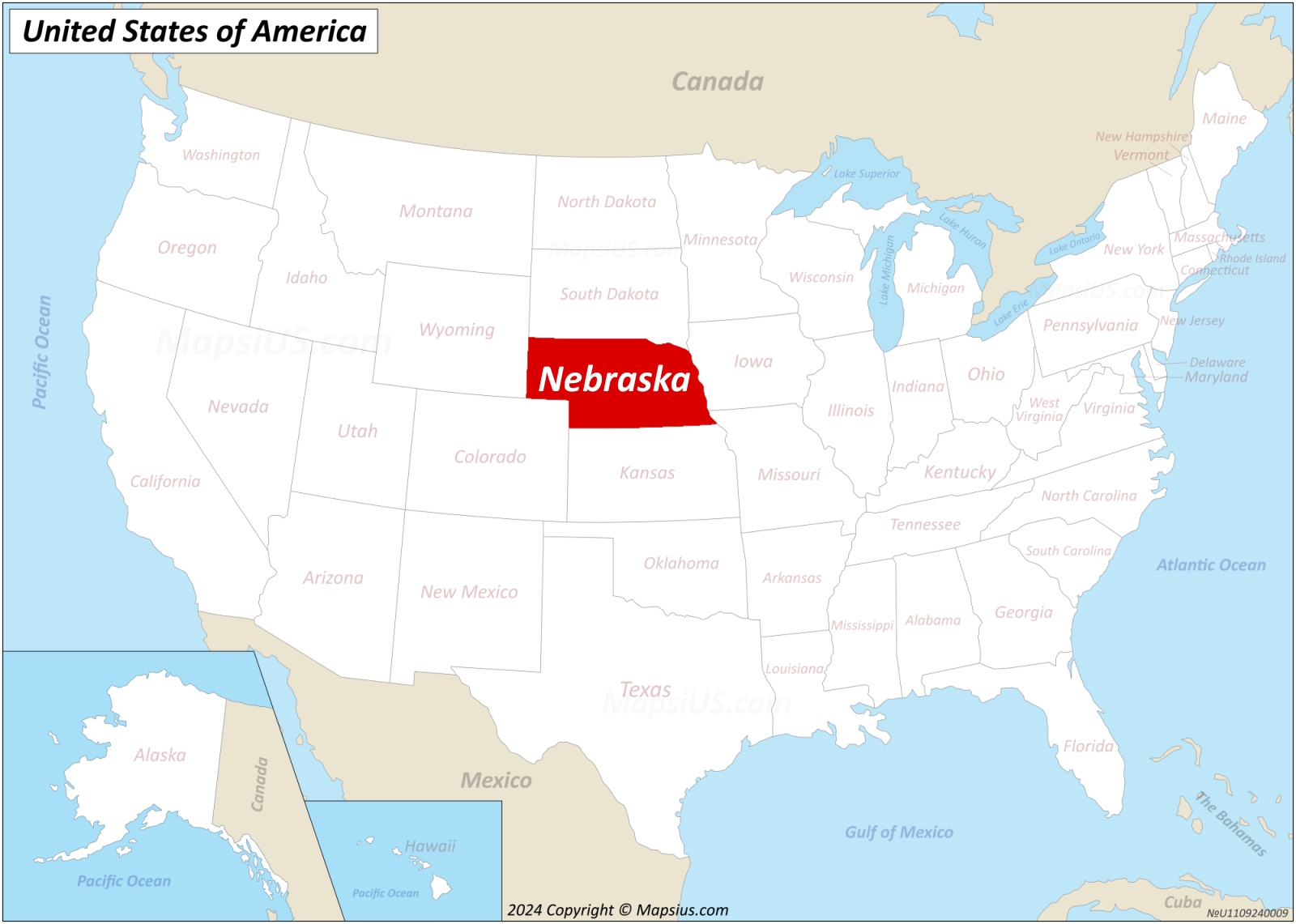 Map Of Nebraska State USA Mapsius
