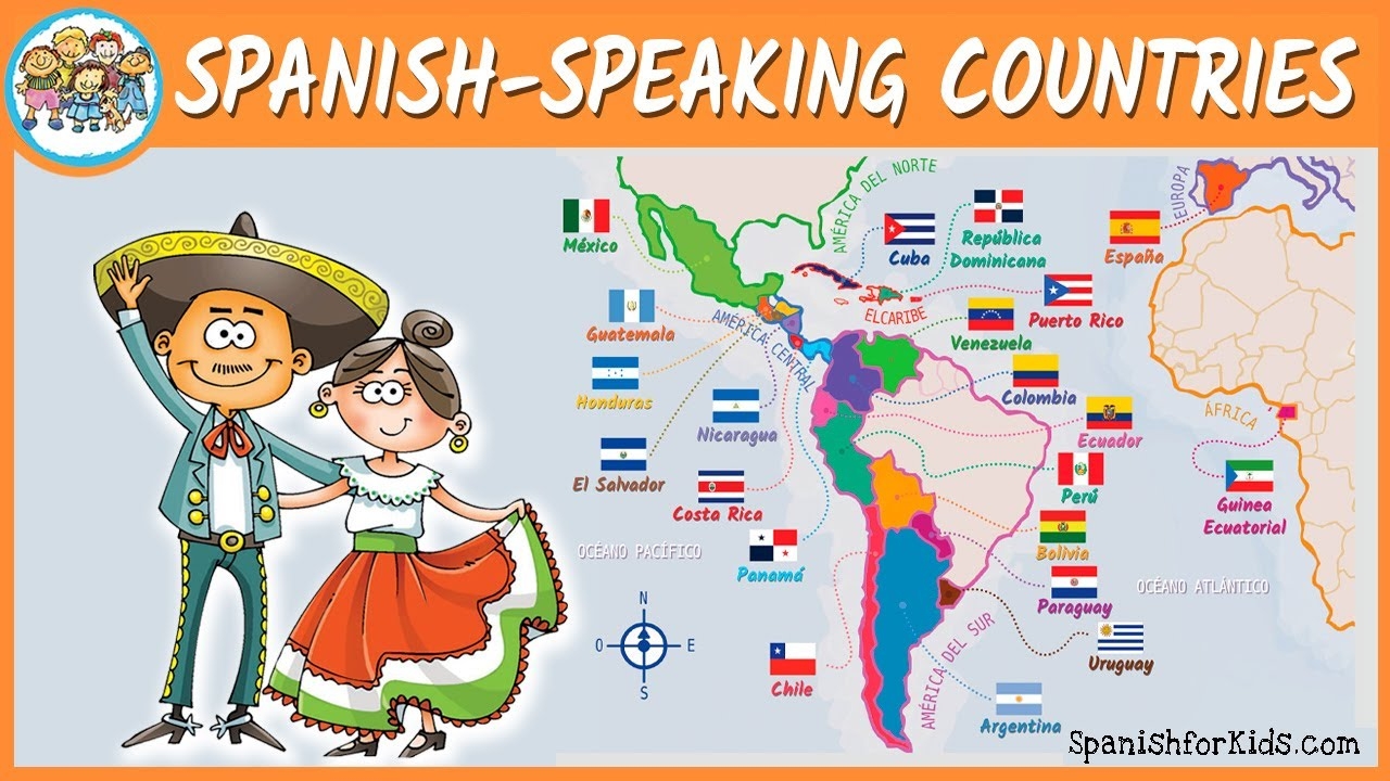 Map Of Spanish Speaking Countries Spanish For Kids