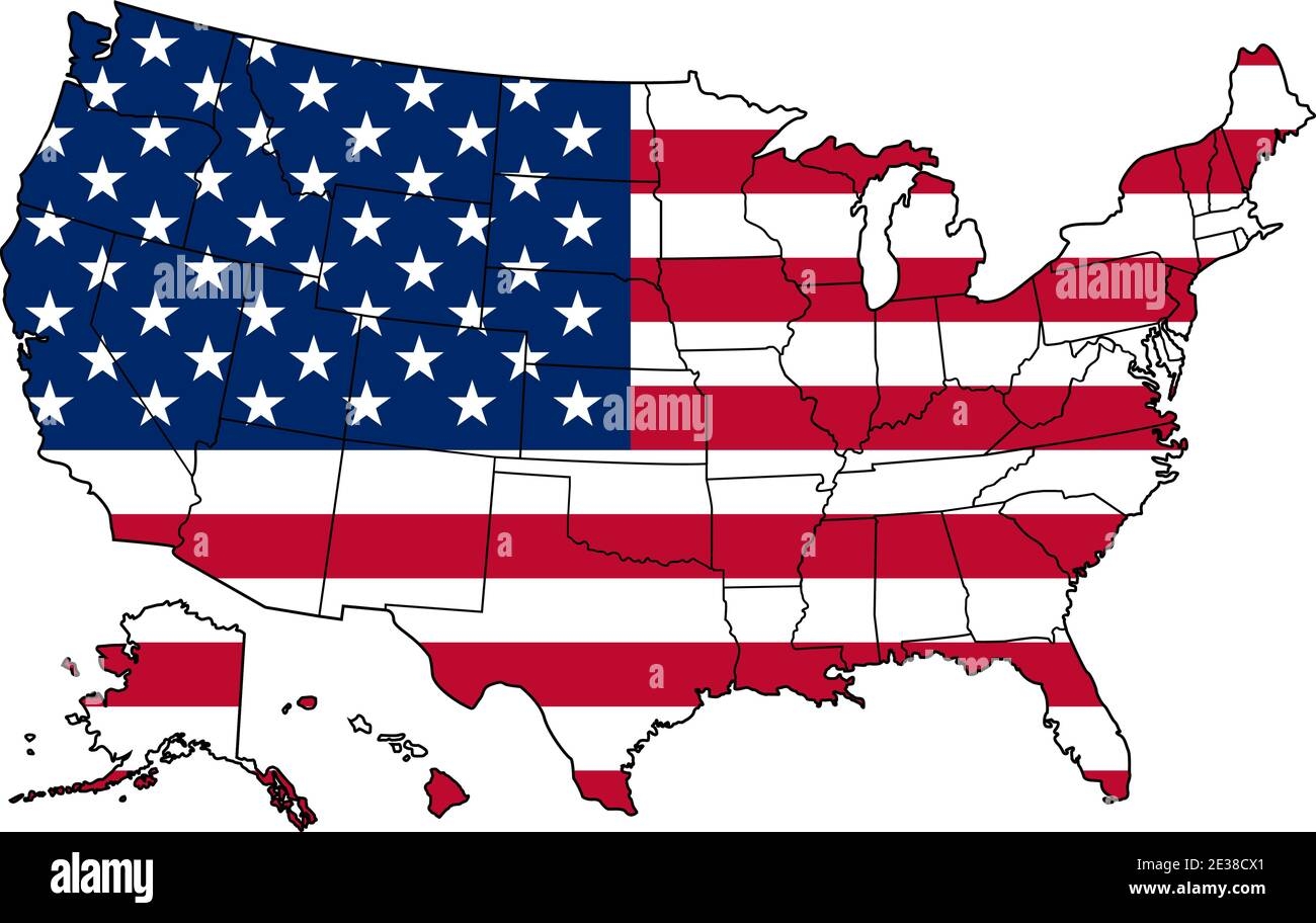 flag map of united states