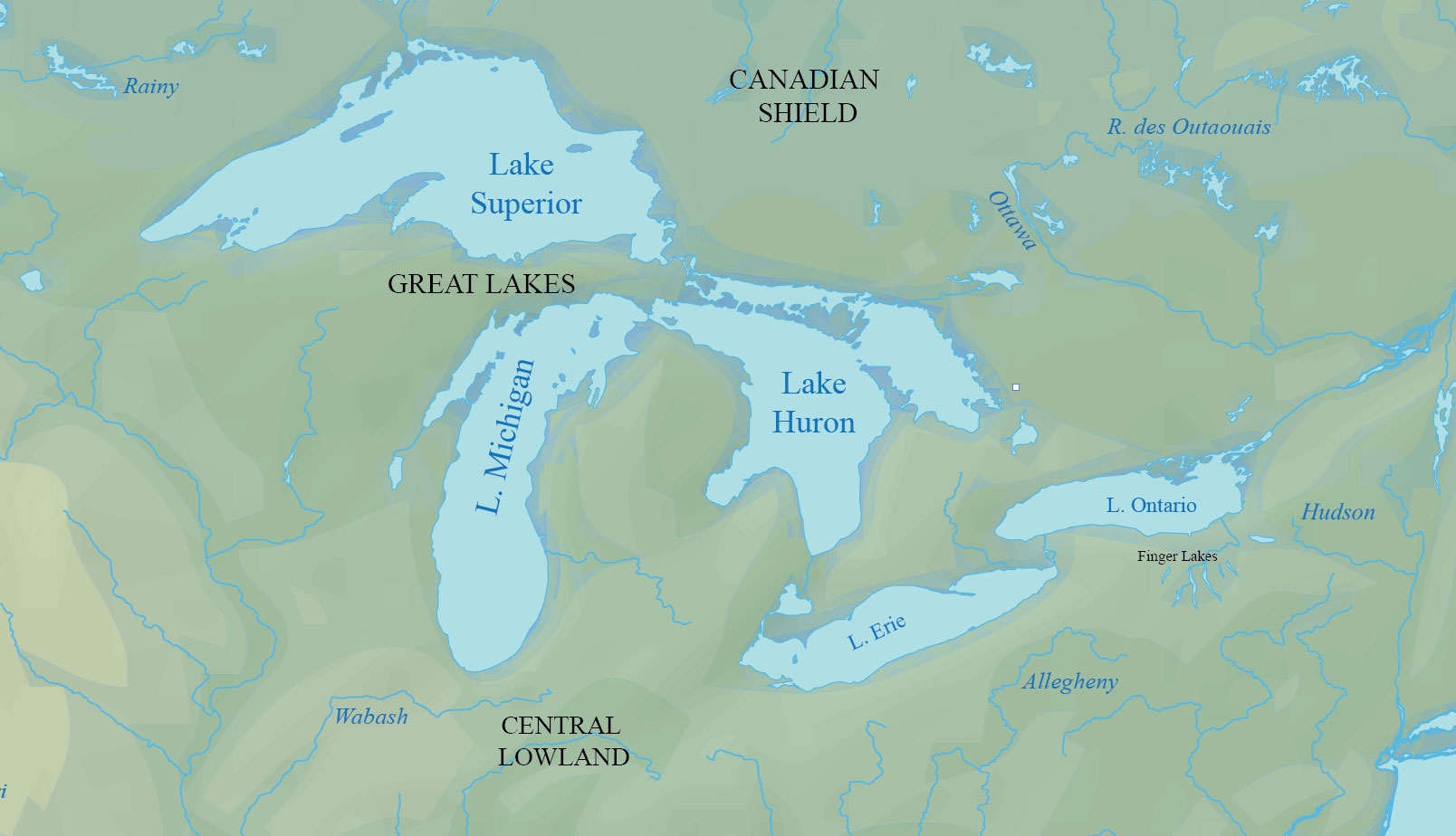 map of great lakes blank