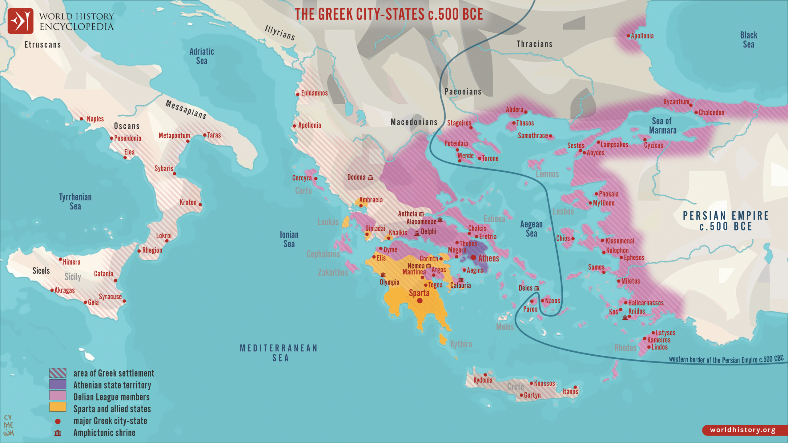 Map Of The Greek City states C 500 BCE World History Encyclopedia