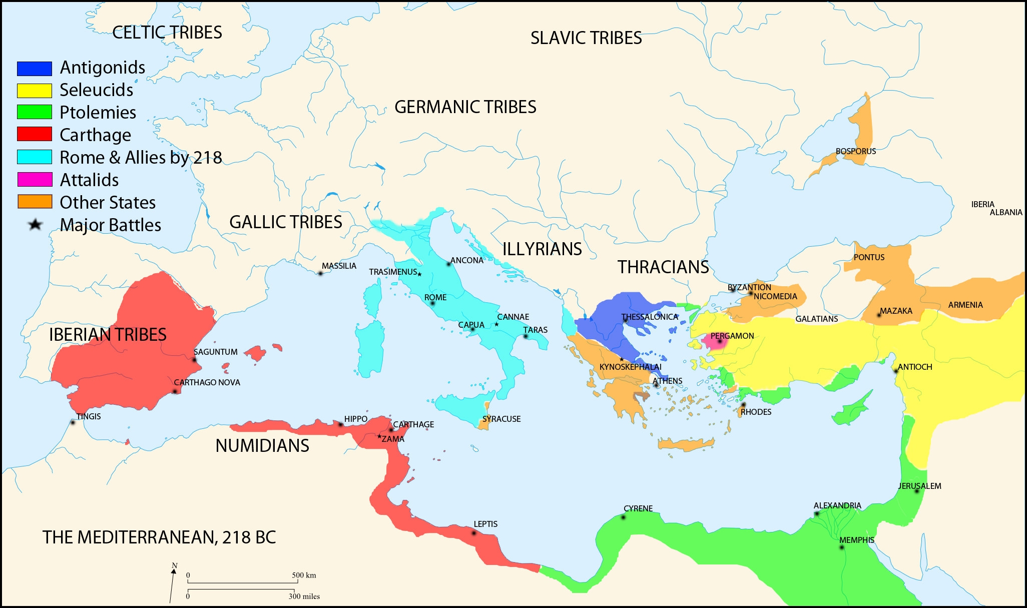Map Of The Mediterranean 218 BCE World History Encyclopedia