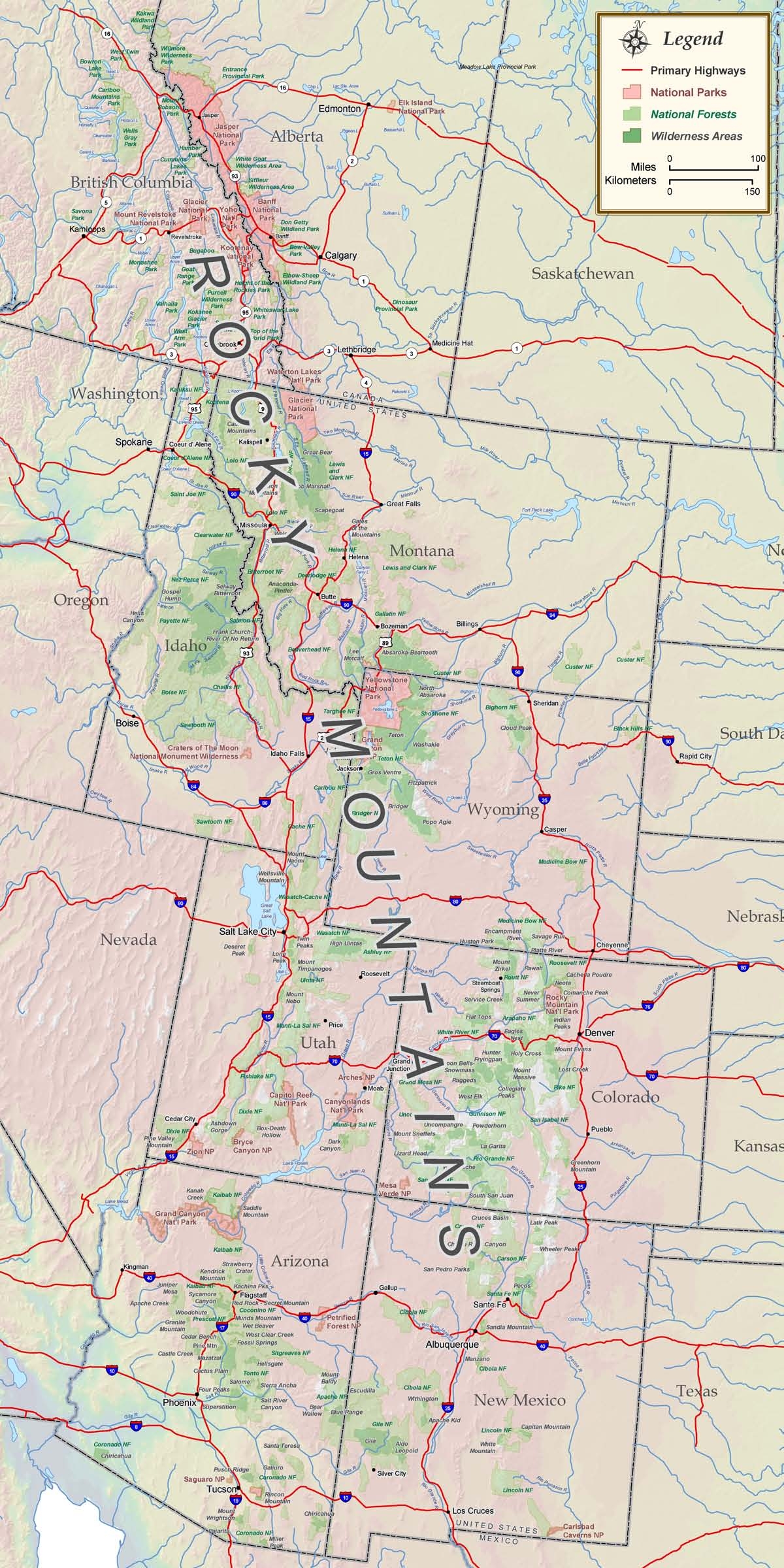 Map Of The Rocky Mountains Rocky Mountain Maps Guidebooks