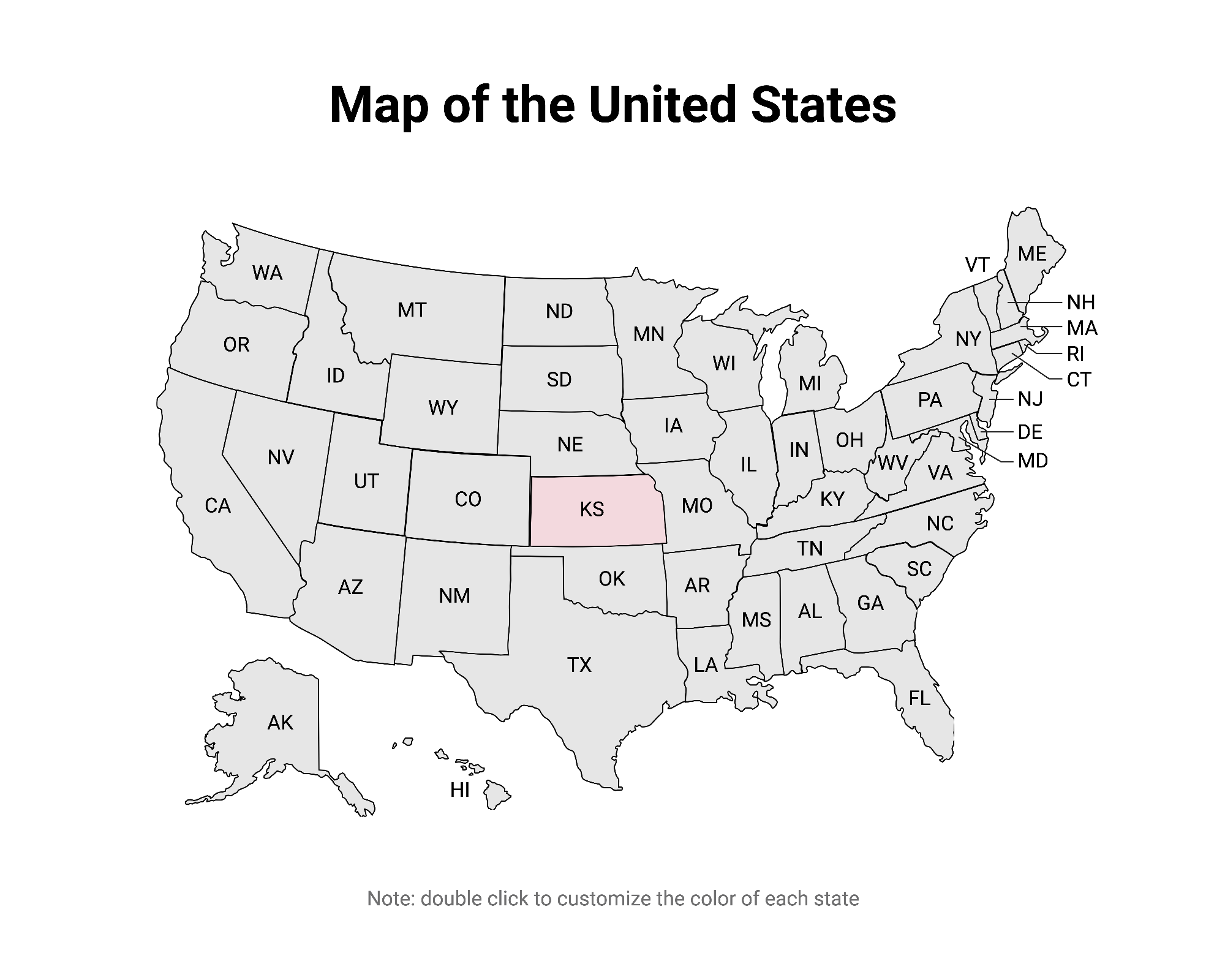 Map Of The United States Editable BioRender Science Templates