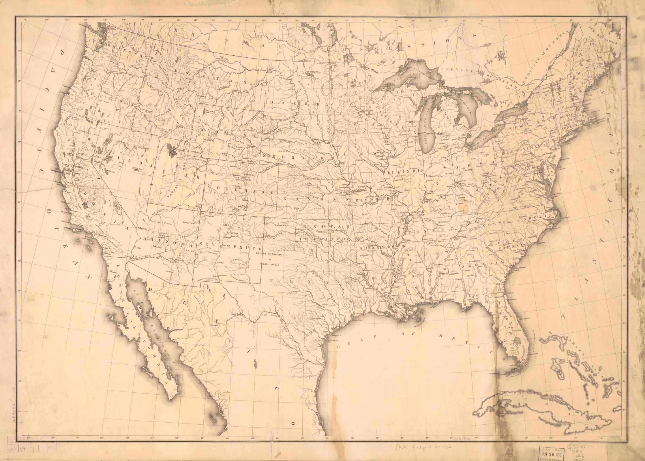 Map Of The United States Library Of Congress