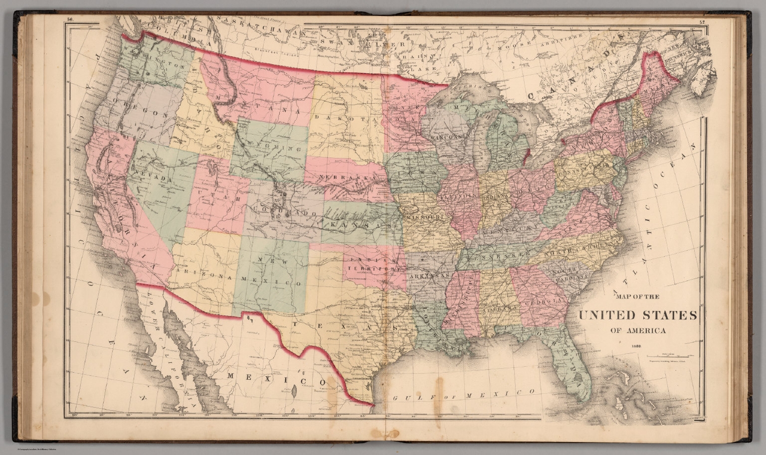 Map Of The United States Of America 1880 Howland H G Free Download Borrow And Streaming Internet Archive