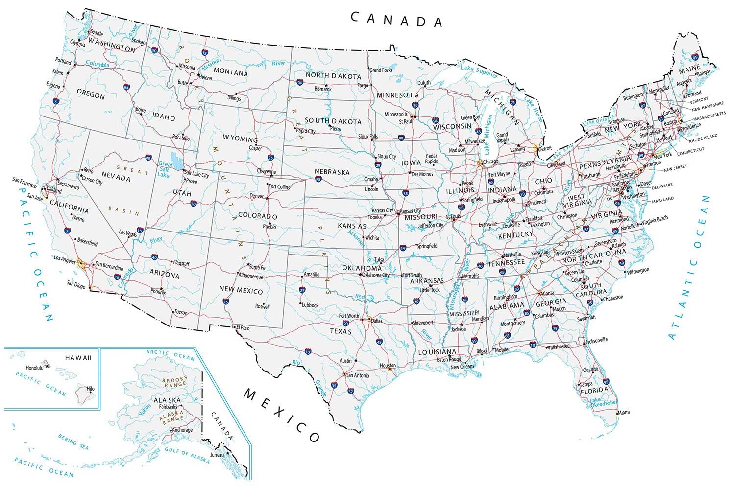 Map Of The United States Of America GIS Geography