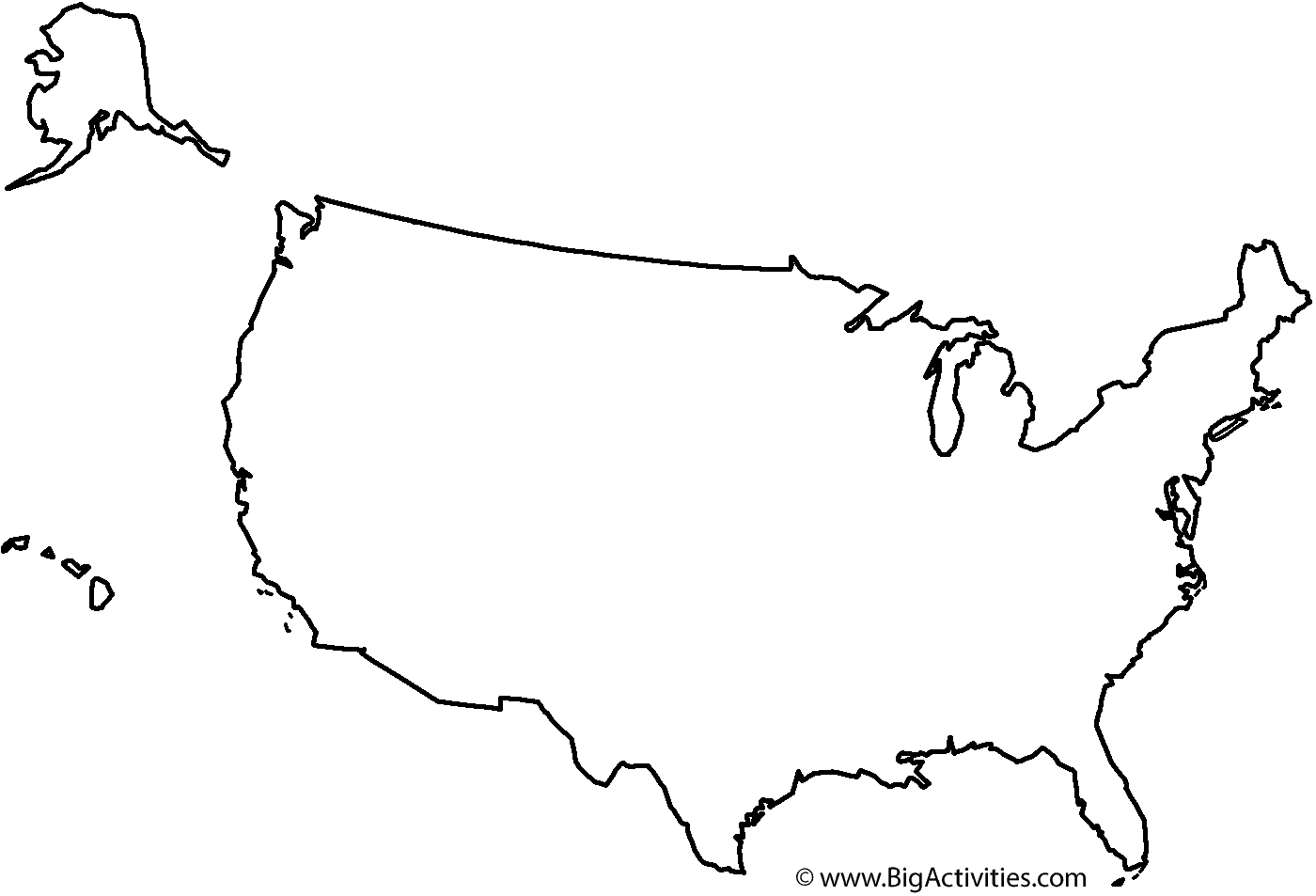 map of united states to color