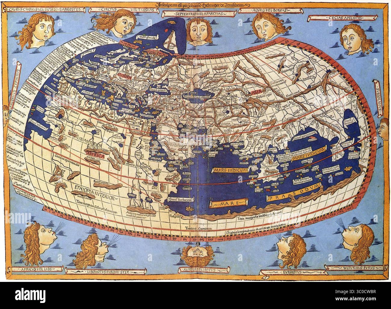 MAP OF THE WORLD 1482 By Johannes Schmitzer Showing Ptolemy s Description Of The World As Known To The Ancient Greeks called The Ecumene Stock Photo Alamy MAP OF THE WORLD 1482 By Johannes Schmitzer Showing Ptolemy s Description Of The World As Known To The Ancient Greeks called The Ecumene Stock Photo Alamy