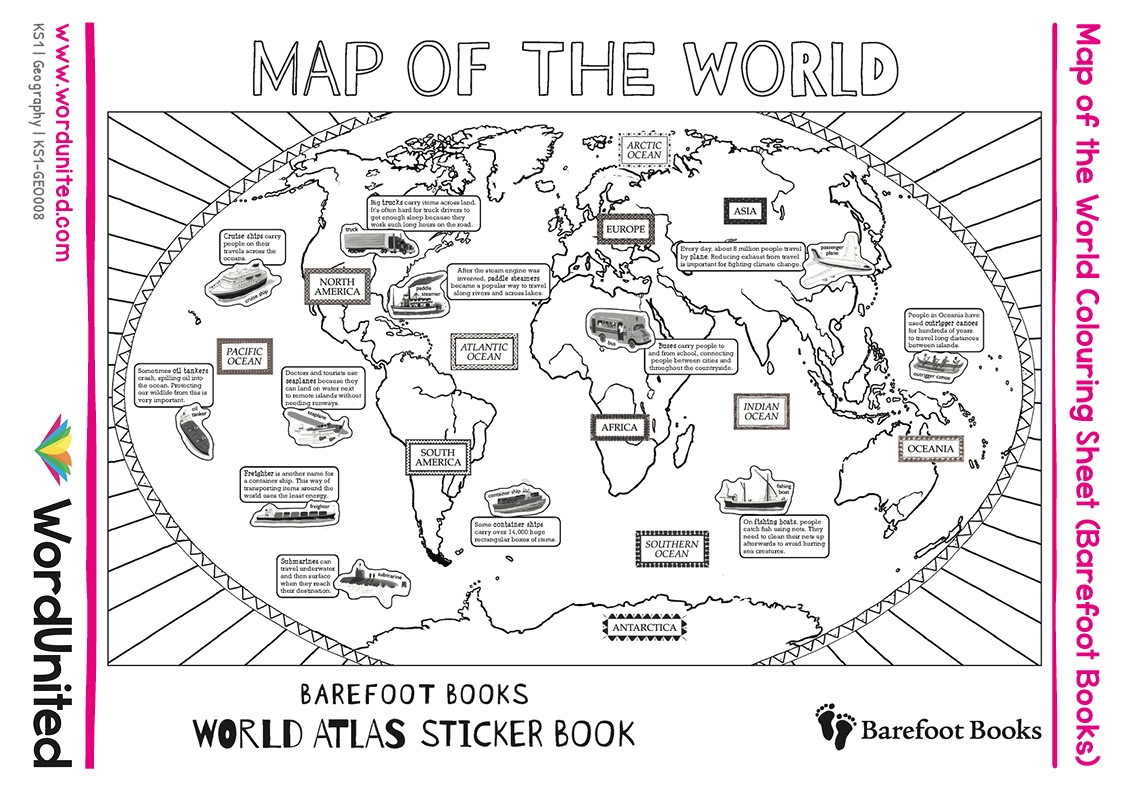 map of the world colouring