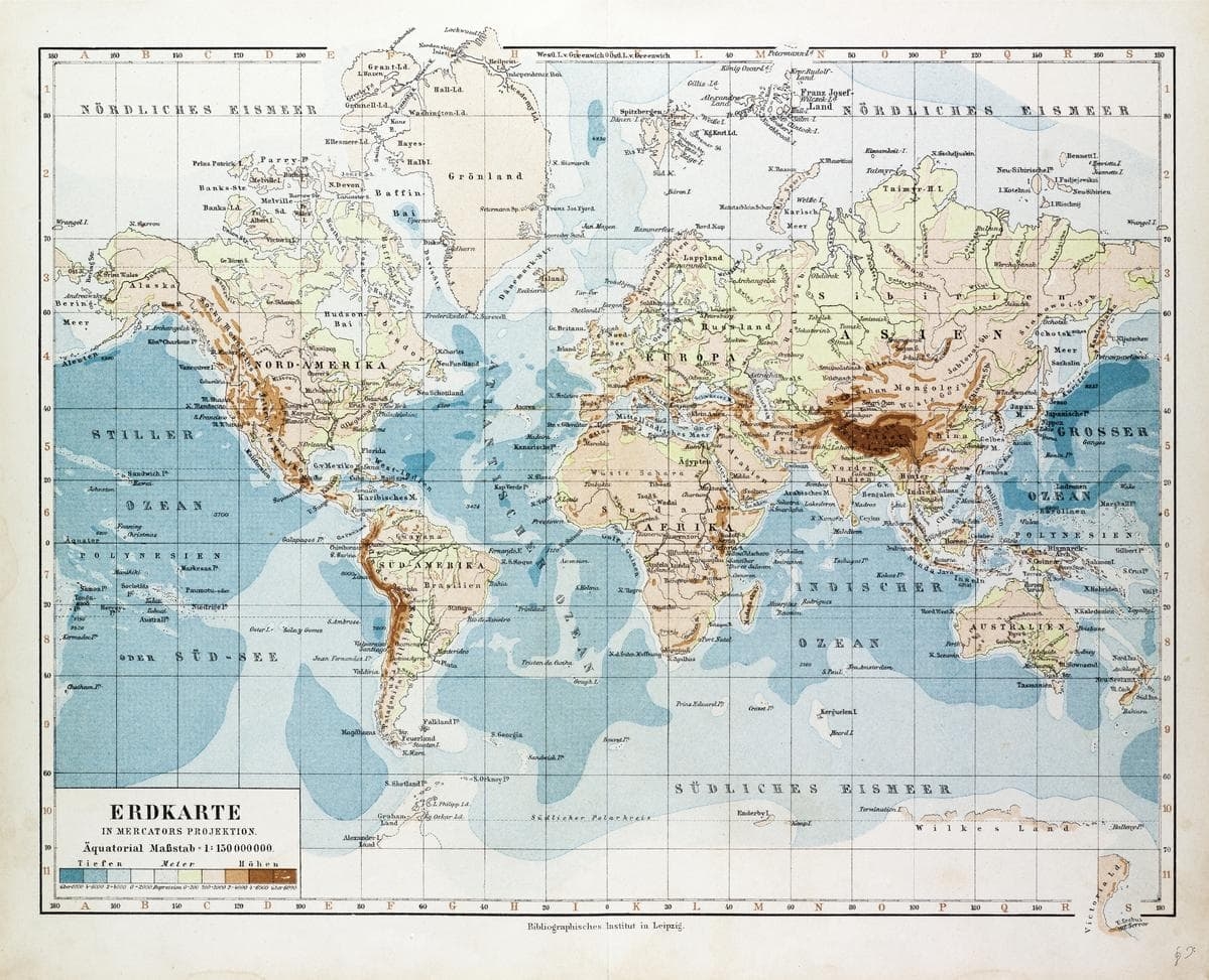 Map Of The World In German 1899 By Artokoloro The Map Shop