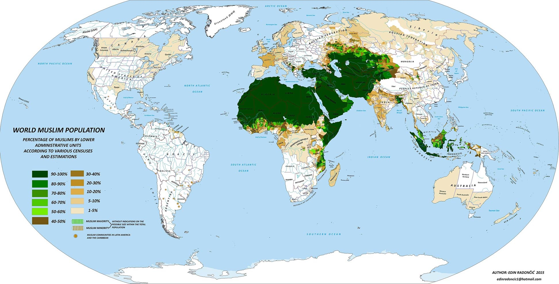 Map Of The World Muslim Population Nations Online Project