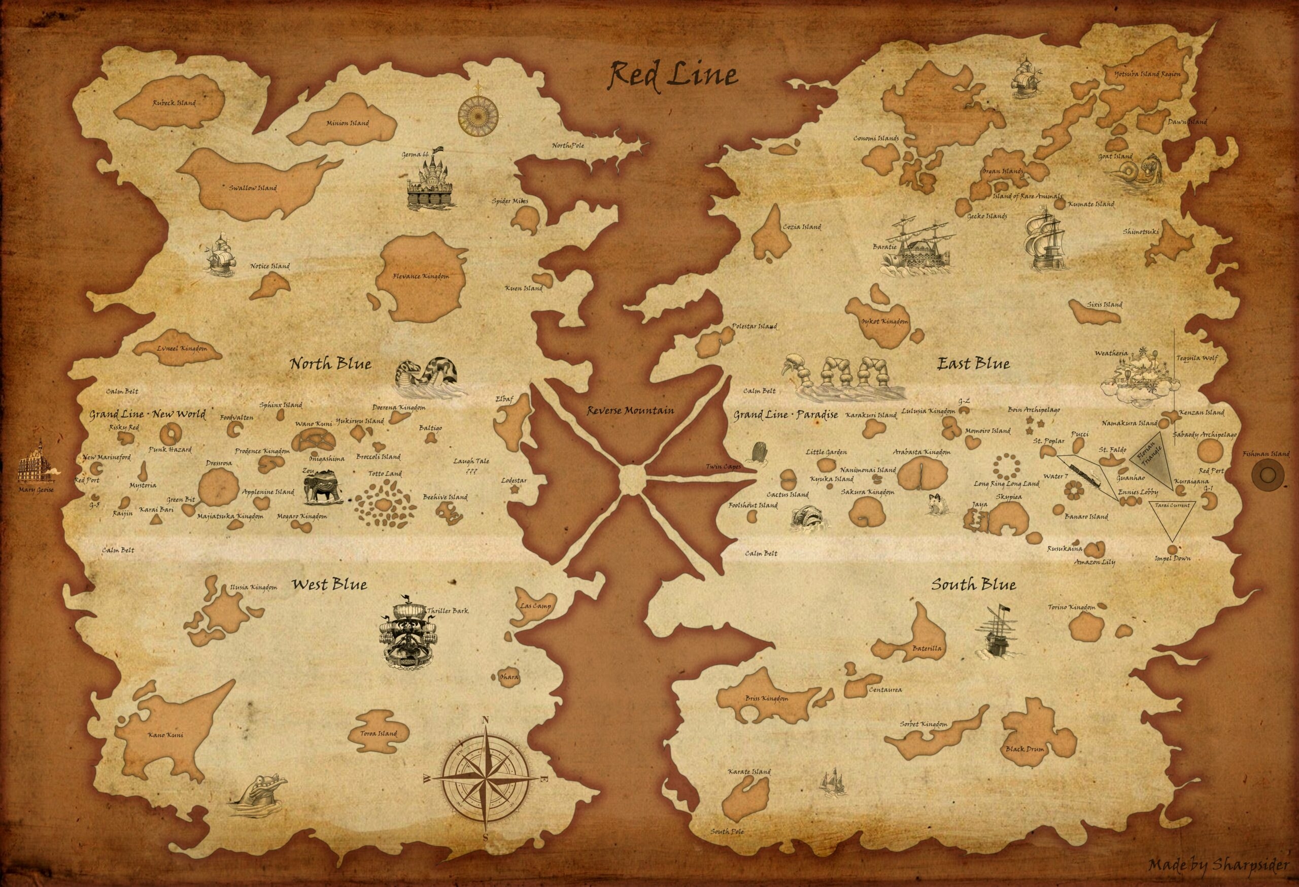 Map Of The World Of One Piece 2021 Milhaud Maps