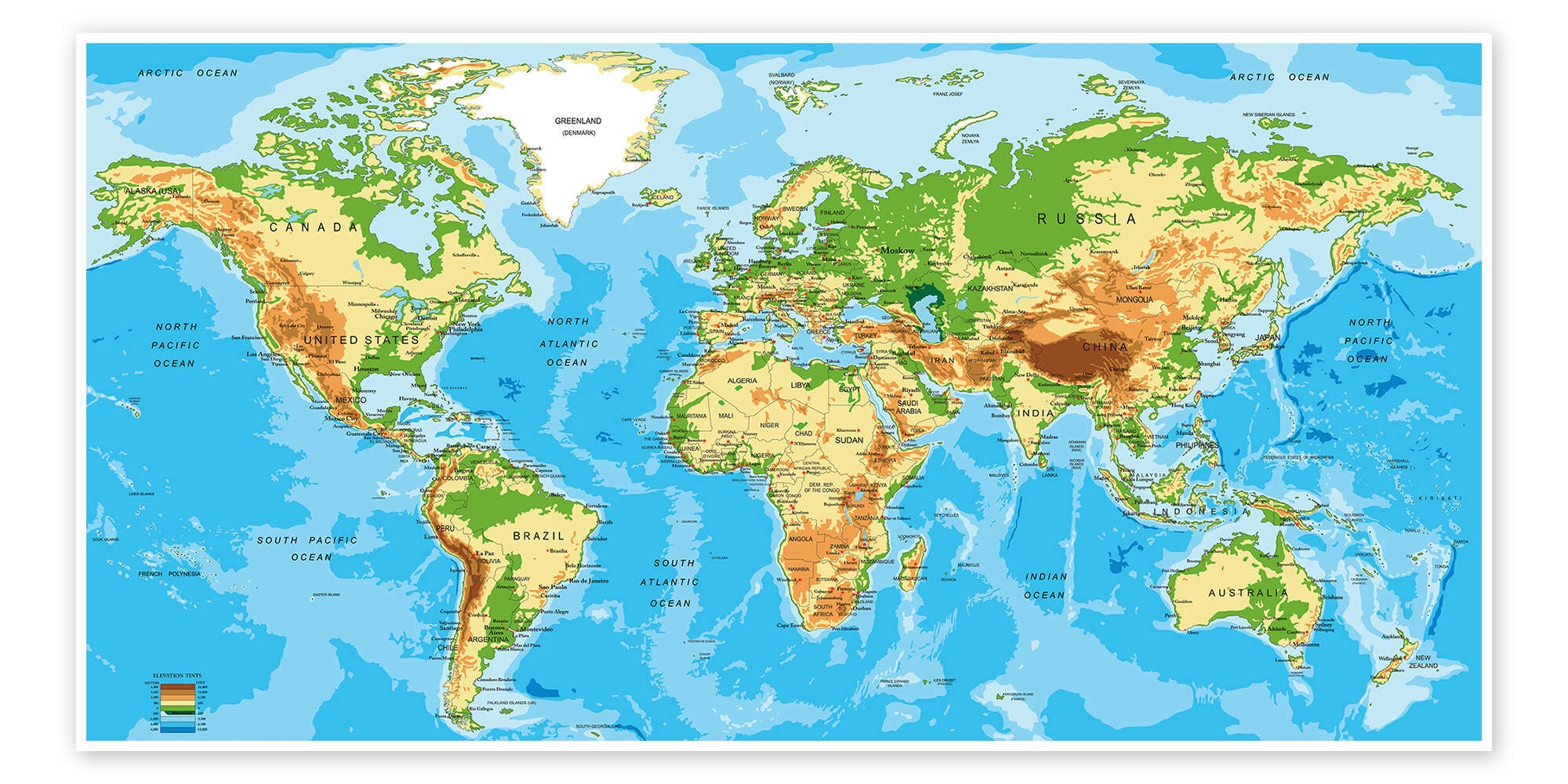 Map Of The World Print By Editors Choice Posterlounge