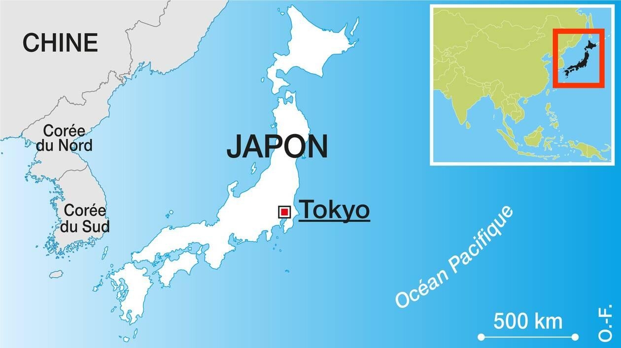 tokyo japan on a world map