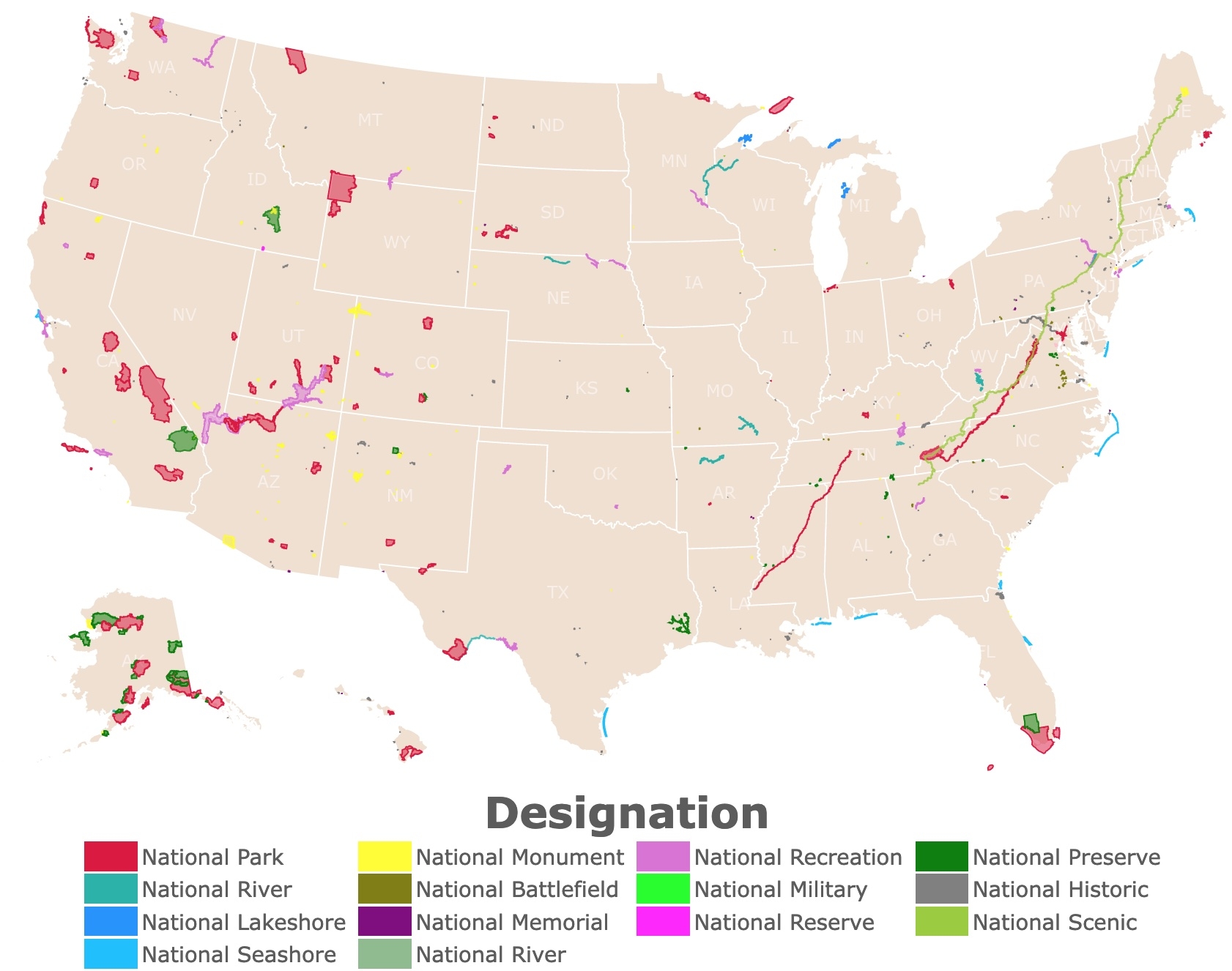 Map Of U S National Parks