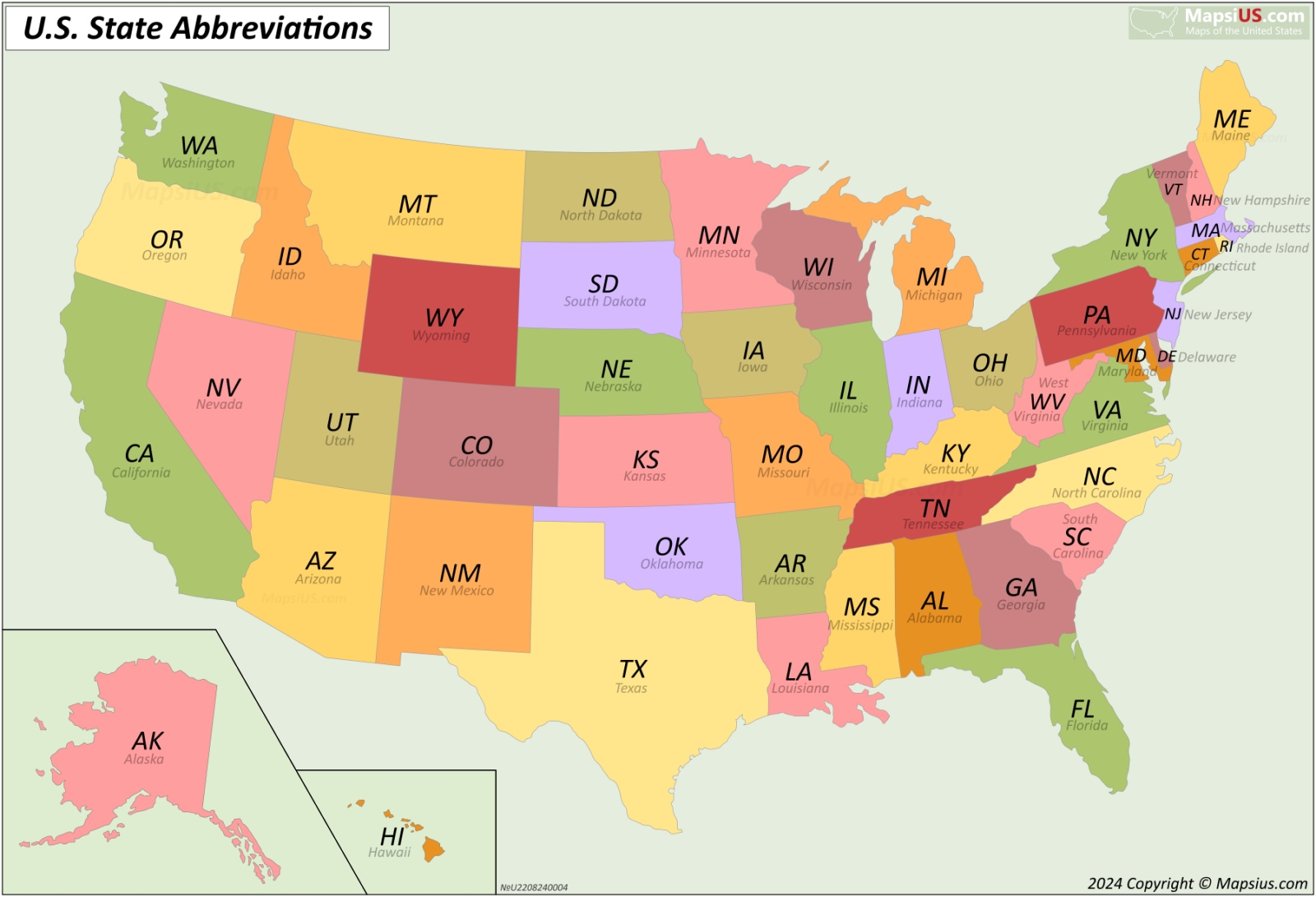 Map Of US States List Of States Of The United States Mapsius