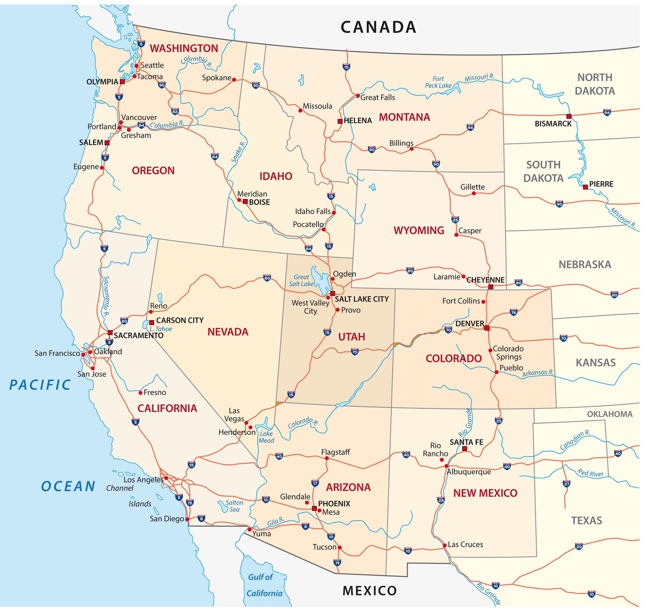 Map Of Western United States Mappr