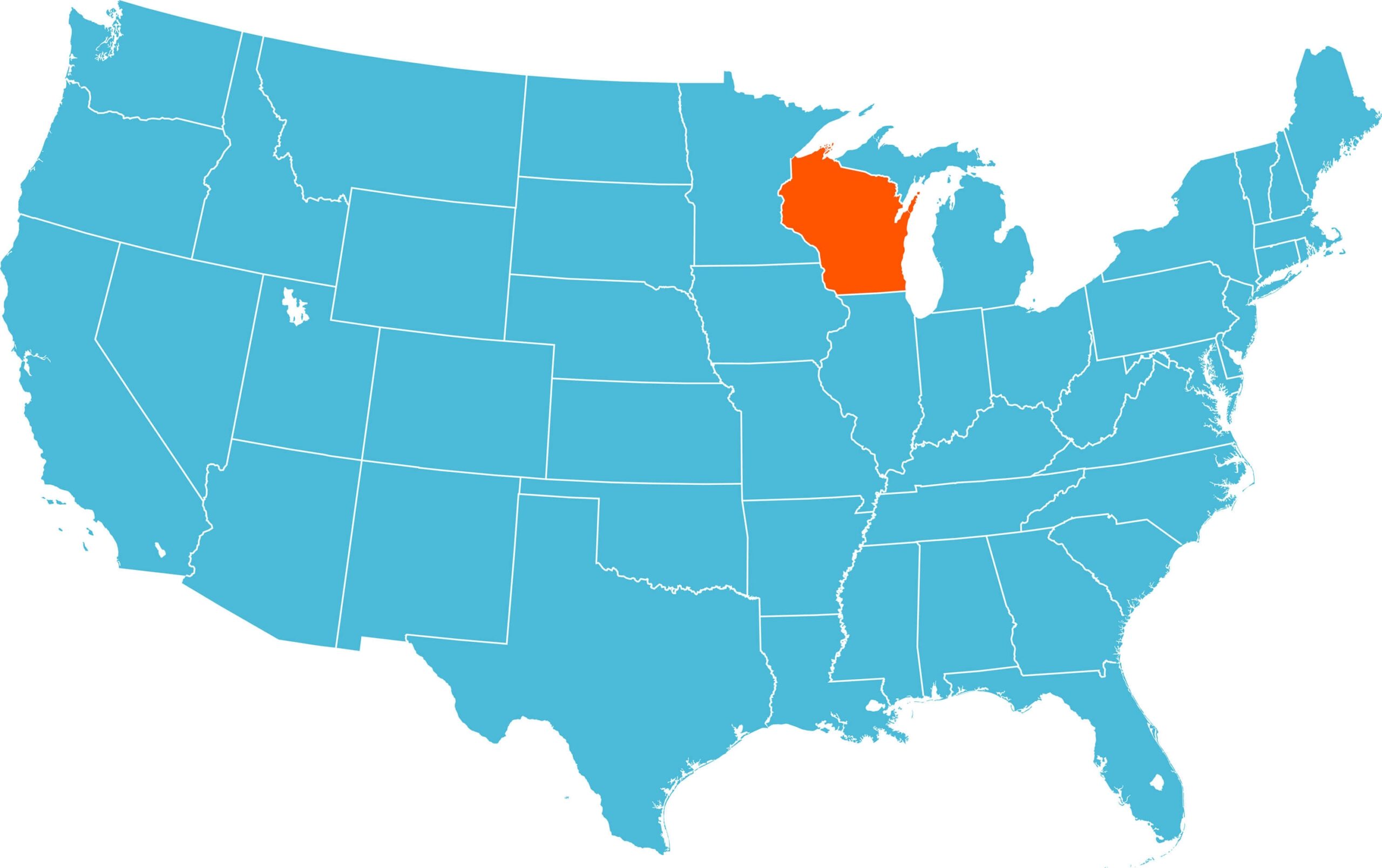 where is wisconsin on the united states map
