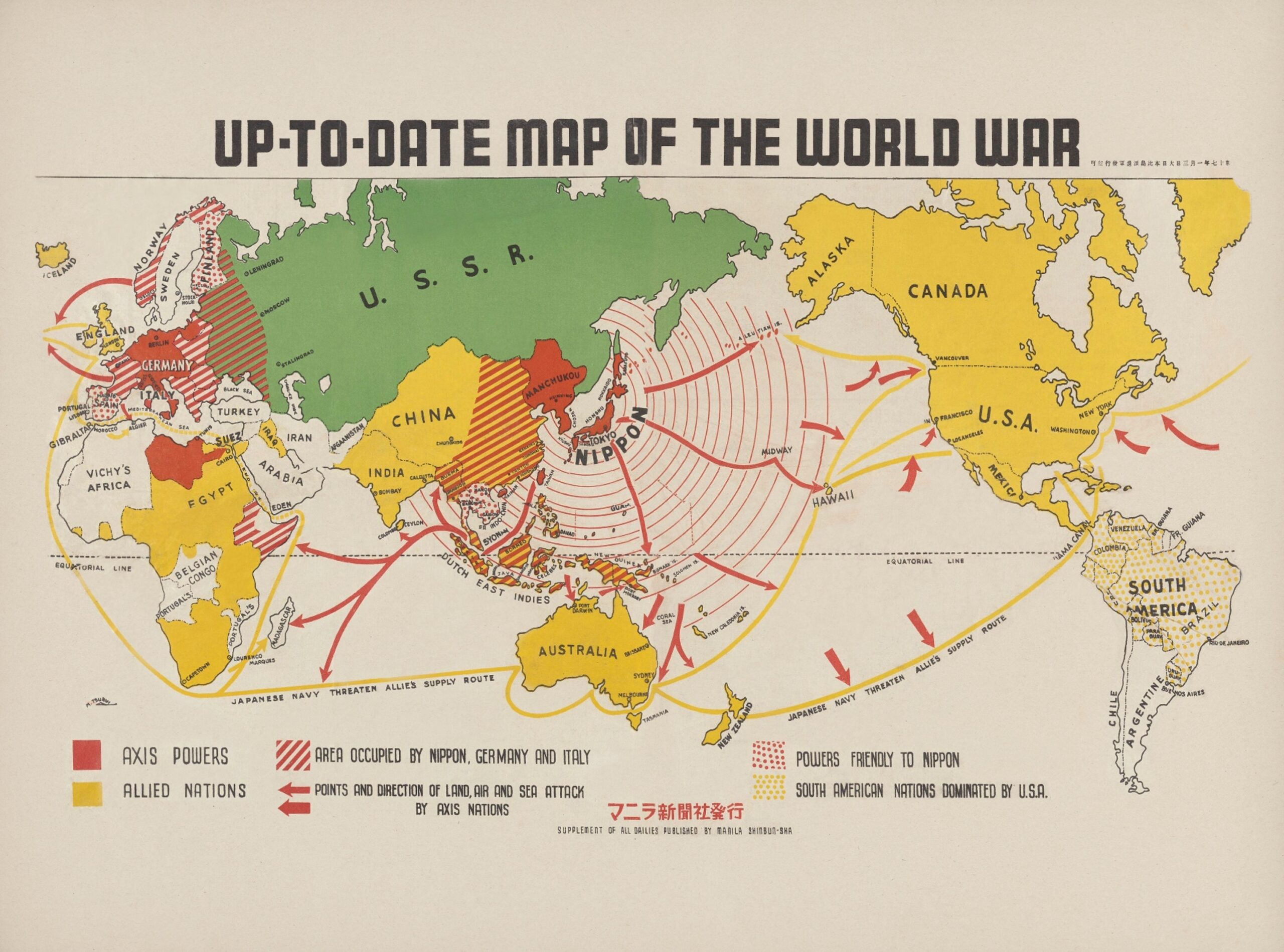 Map Of World War II 1942 WW2 Map Axis Empire Of Japan Allies PNG JPG Etsy