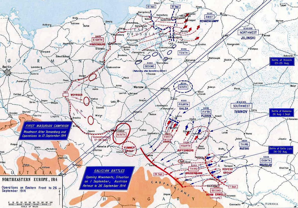 Map Of WWI Eastern Front 1914