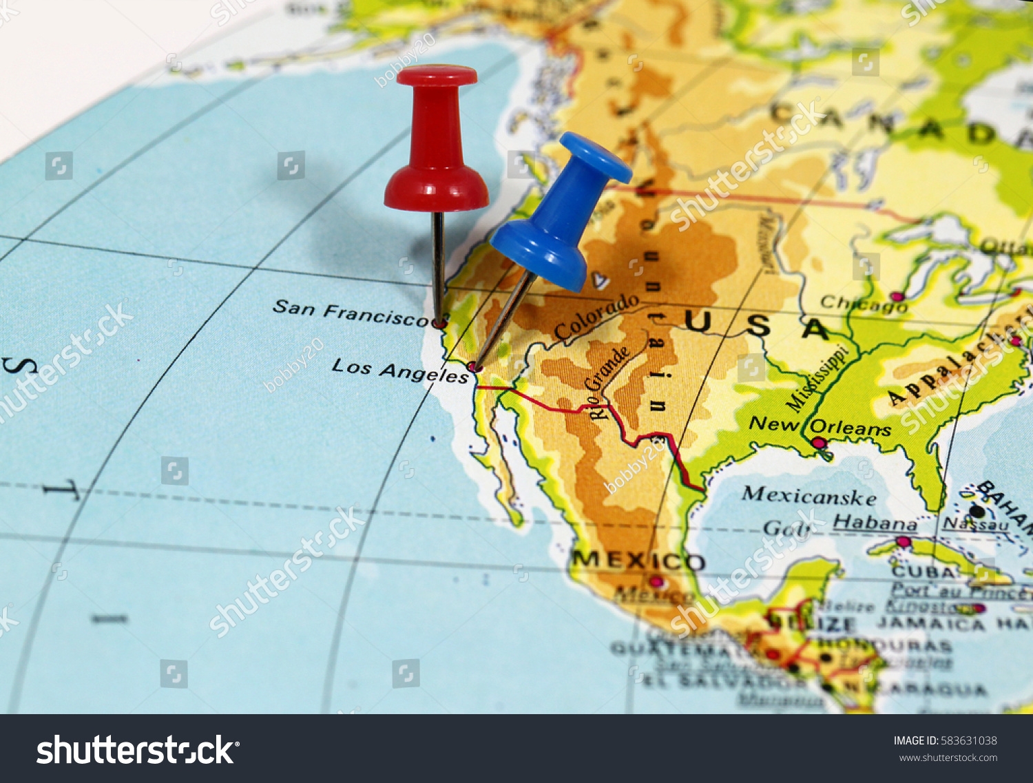 Map Pin Point Los Angeles San Stock Photo 583631038 Shutterstock