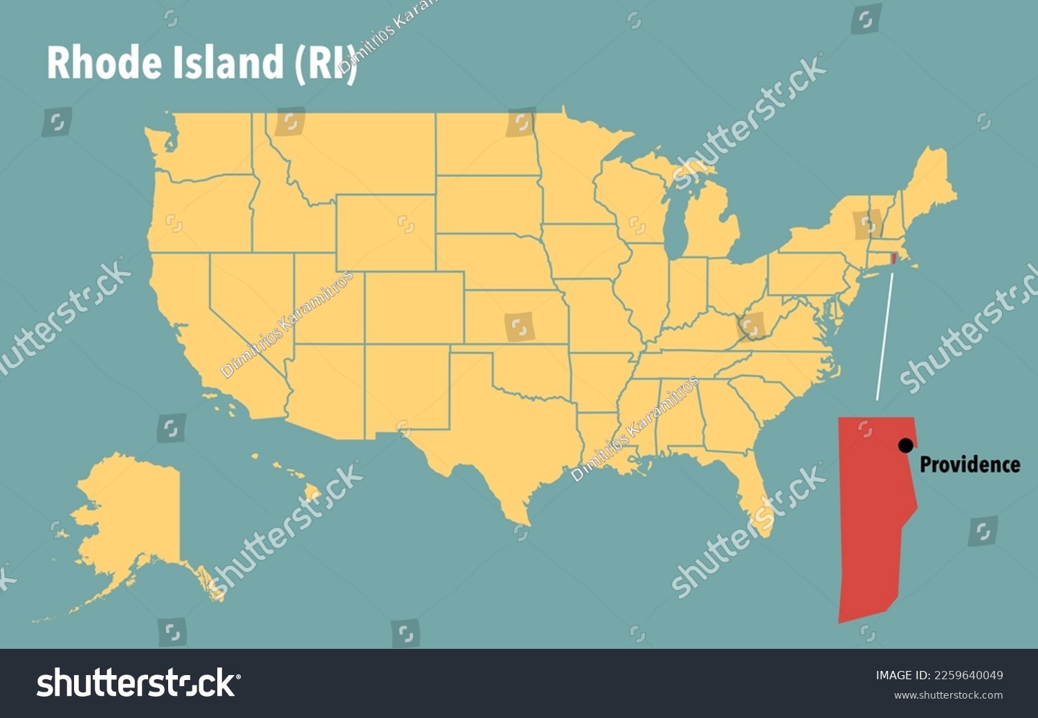 Map Rhode Island State Position United Stock Illustration 2259640049 Shutterstock