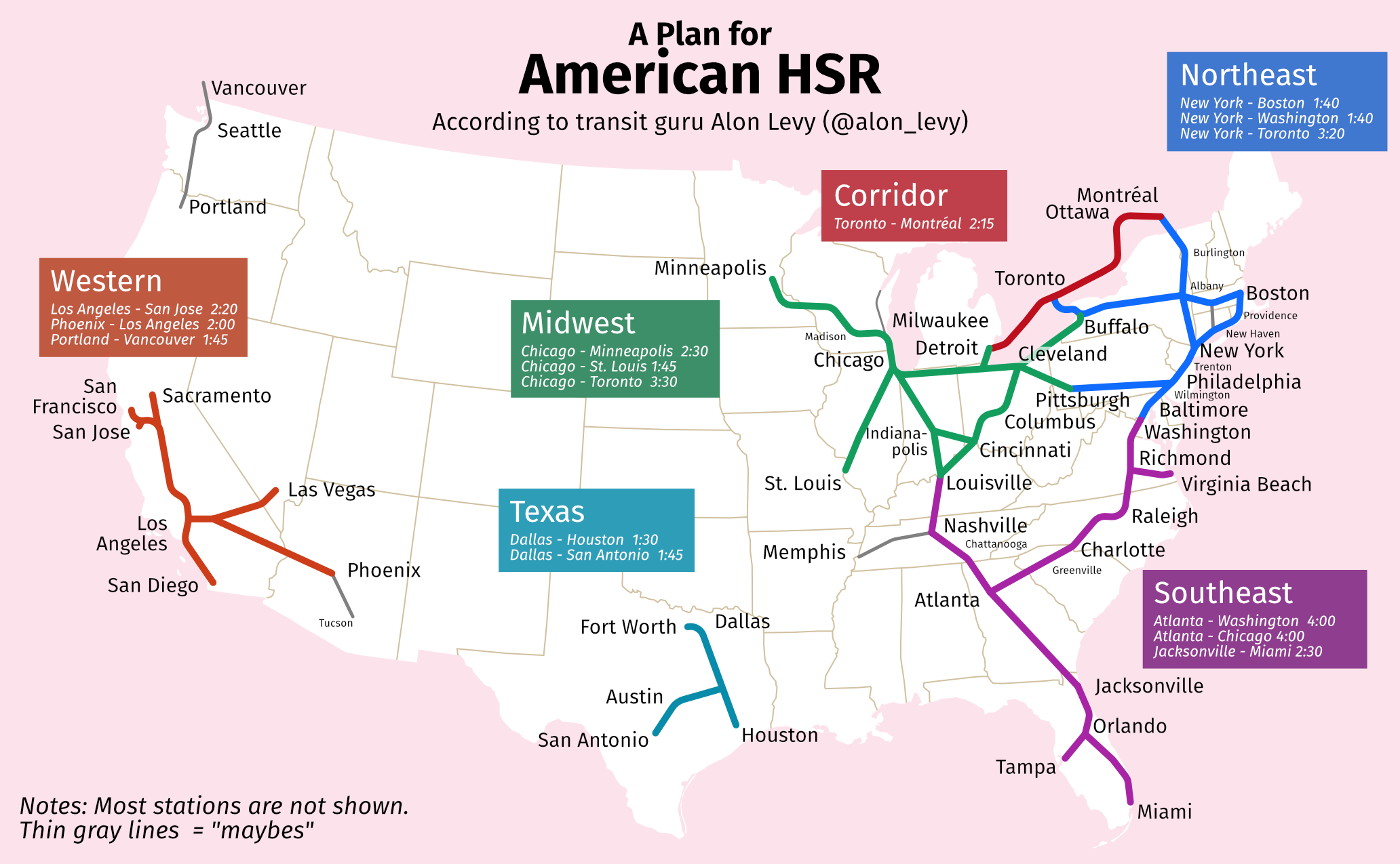 Map Shows Foundation For High speed Rail and Need For A National Plan High Speed Rail Alliance