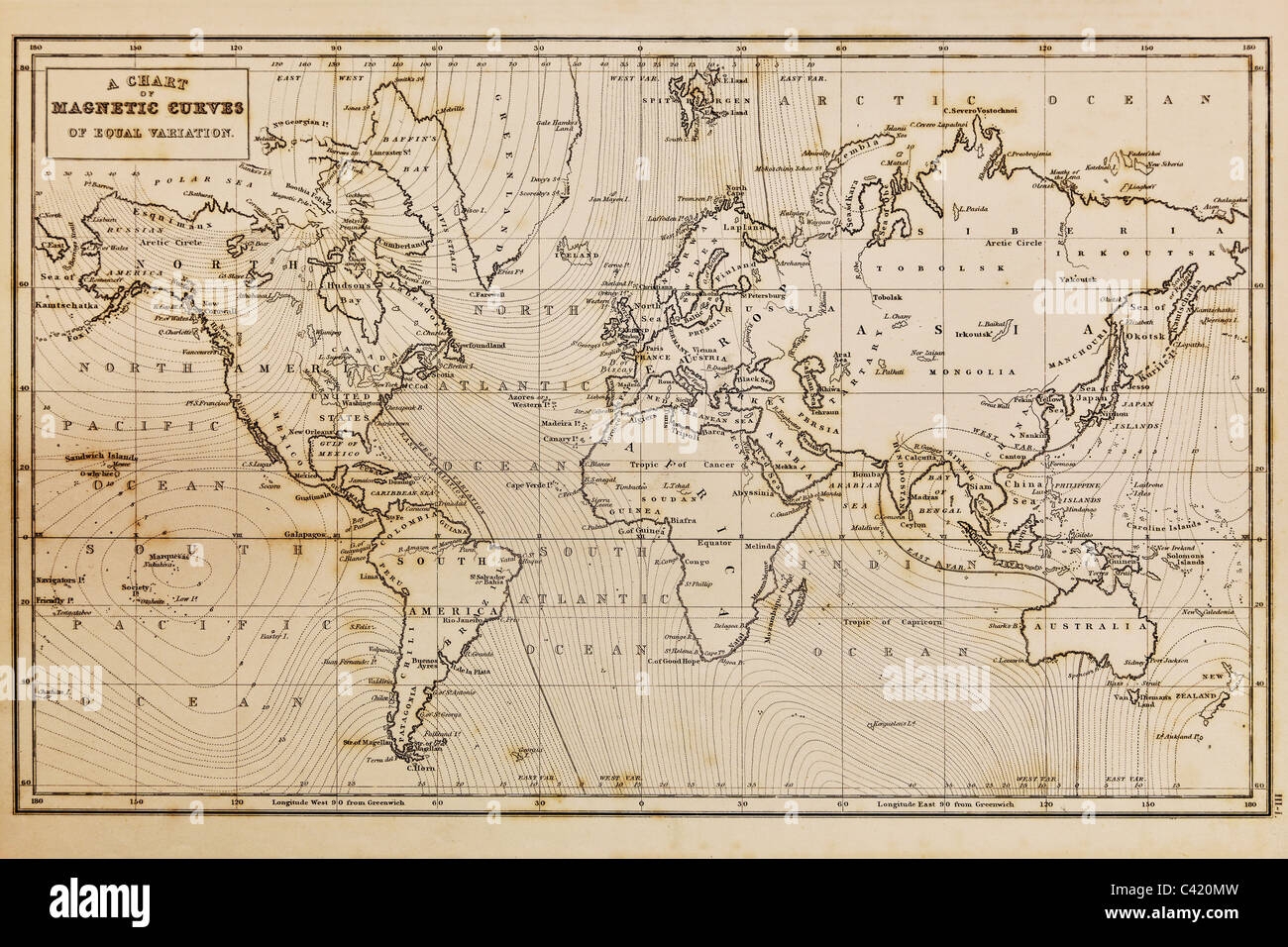 Map World 19th Century Hi res Stock Photography And Images Alamy