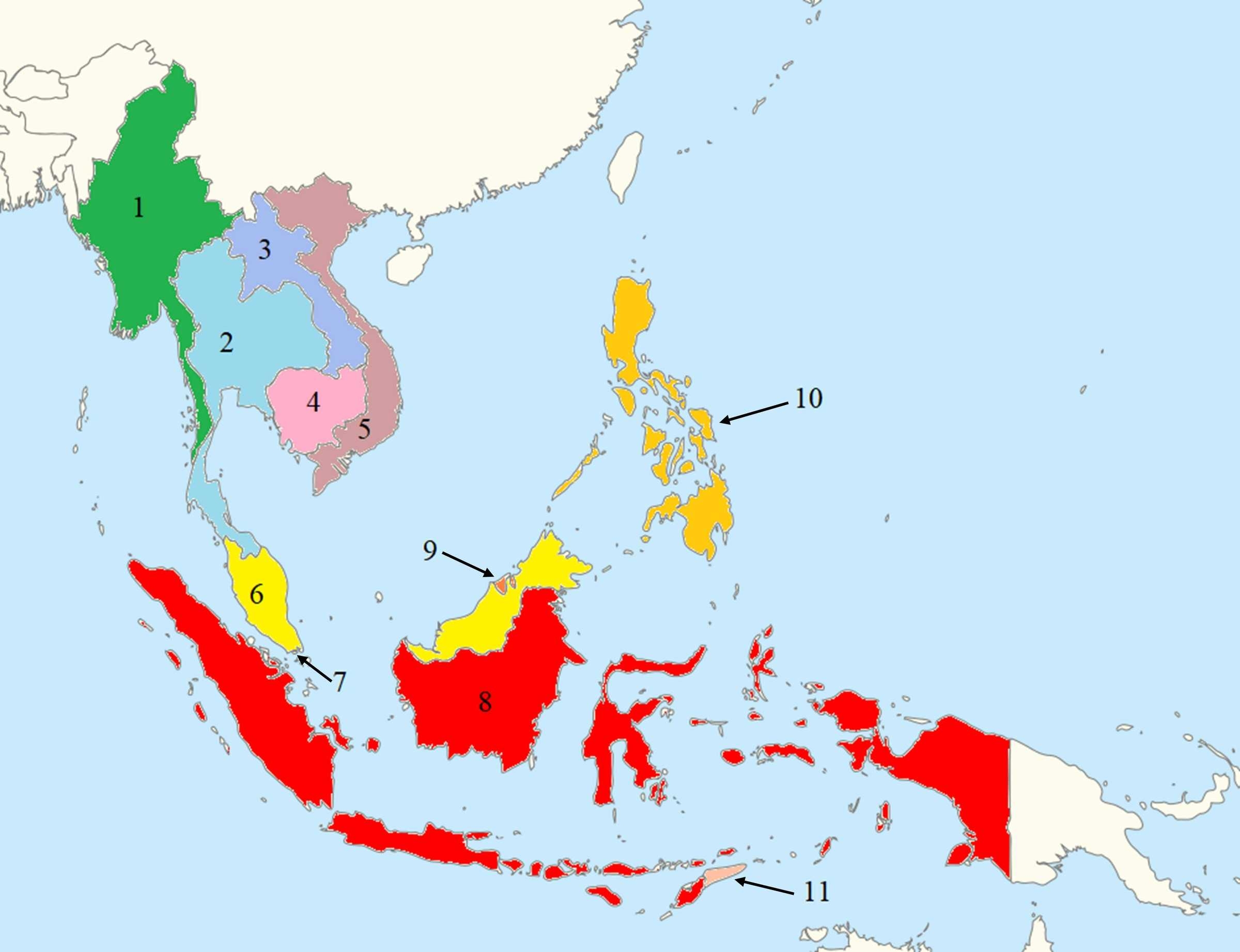 se asia blank map