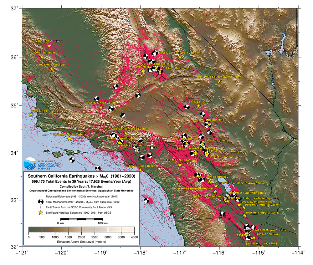 map of faults in the united states