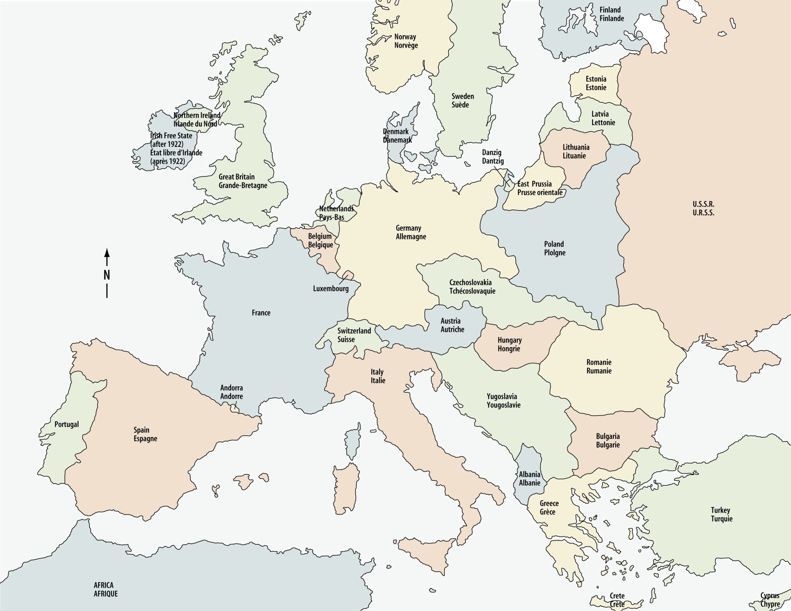 Maps Europe After The First World War Canada And The First World War