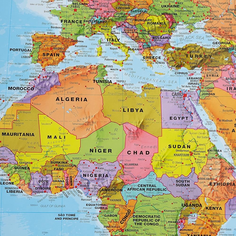 Maps International Giant World Map Poster Barbados Ubuy