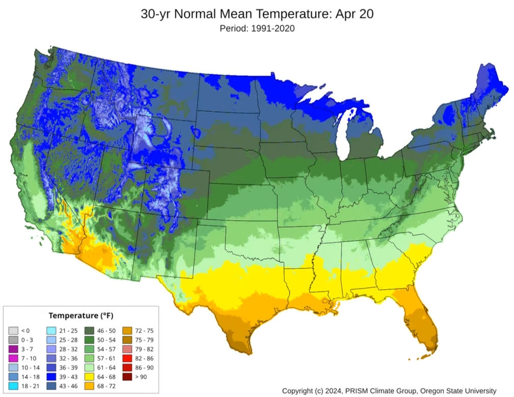 Maps Of Average Temperatures In The USA Asian Turfgrass Center