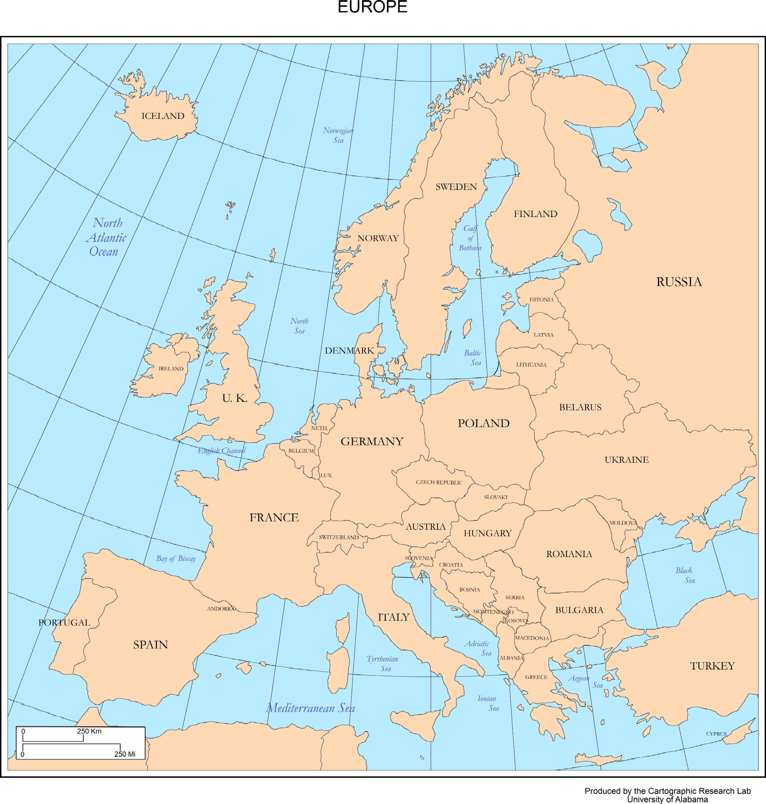 printable blank map of europe