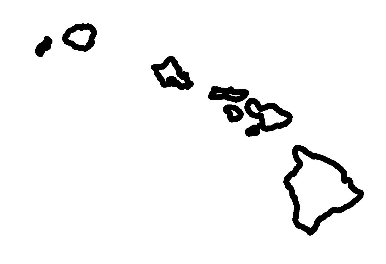 blank map of hawaii