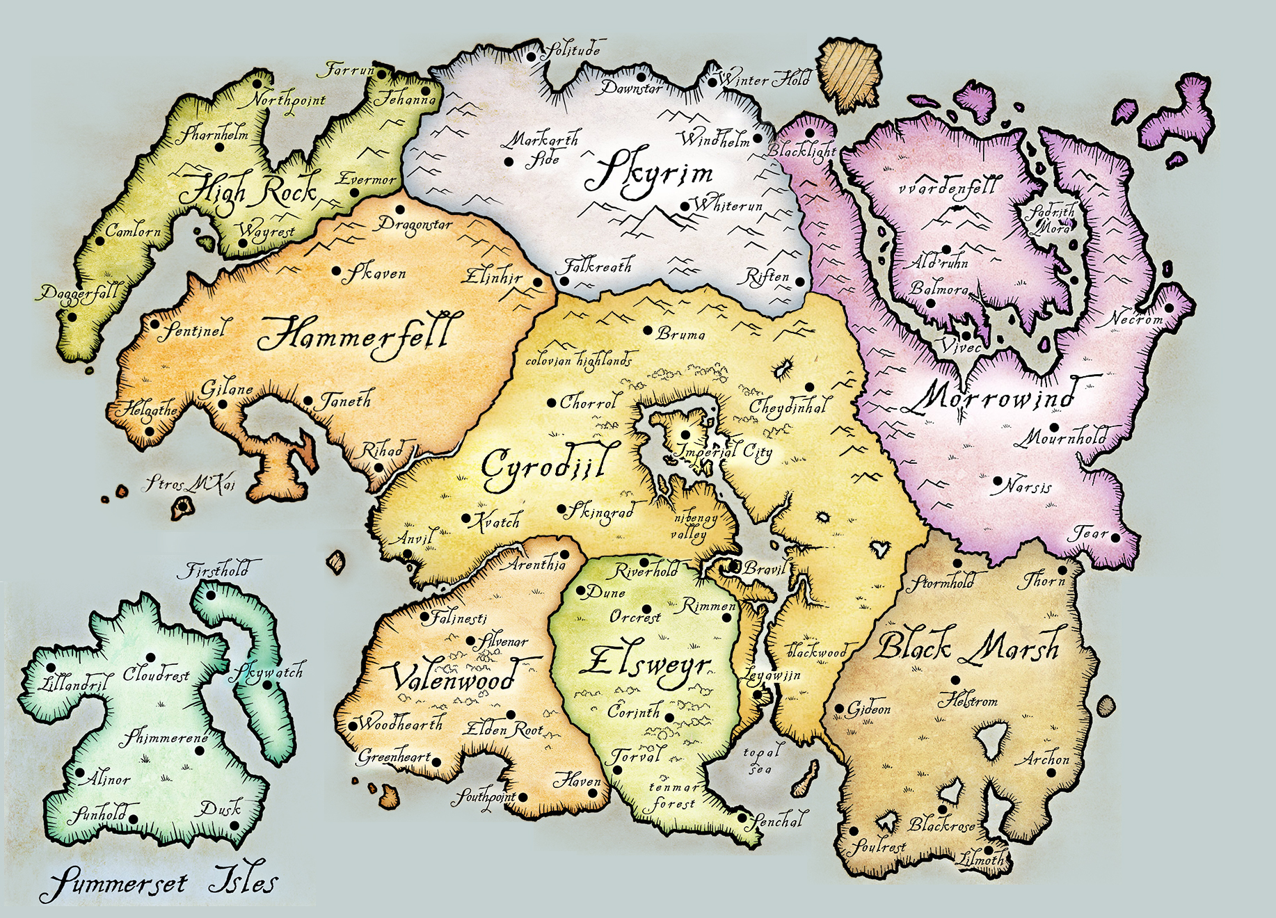 Maps Of Tamriel The Imperial Library Maps Of Tamriel The Imperial Library
