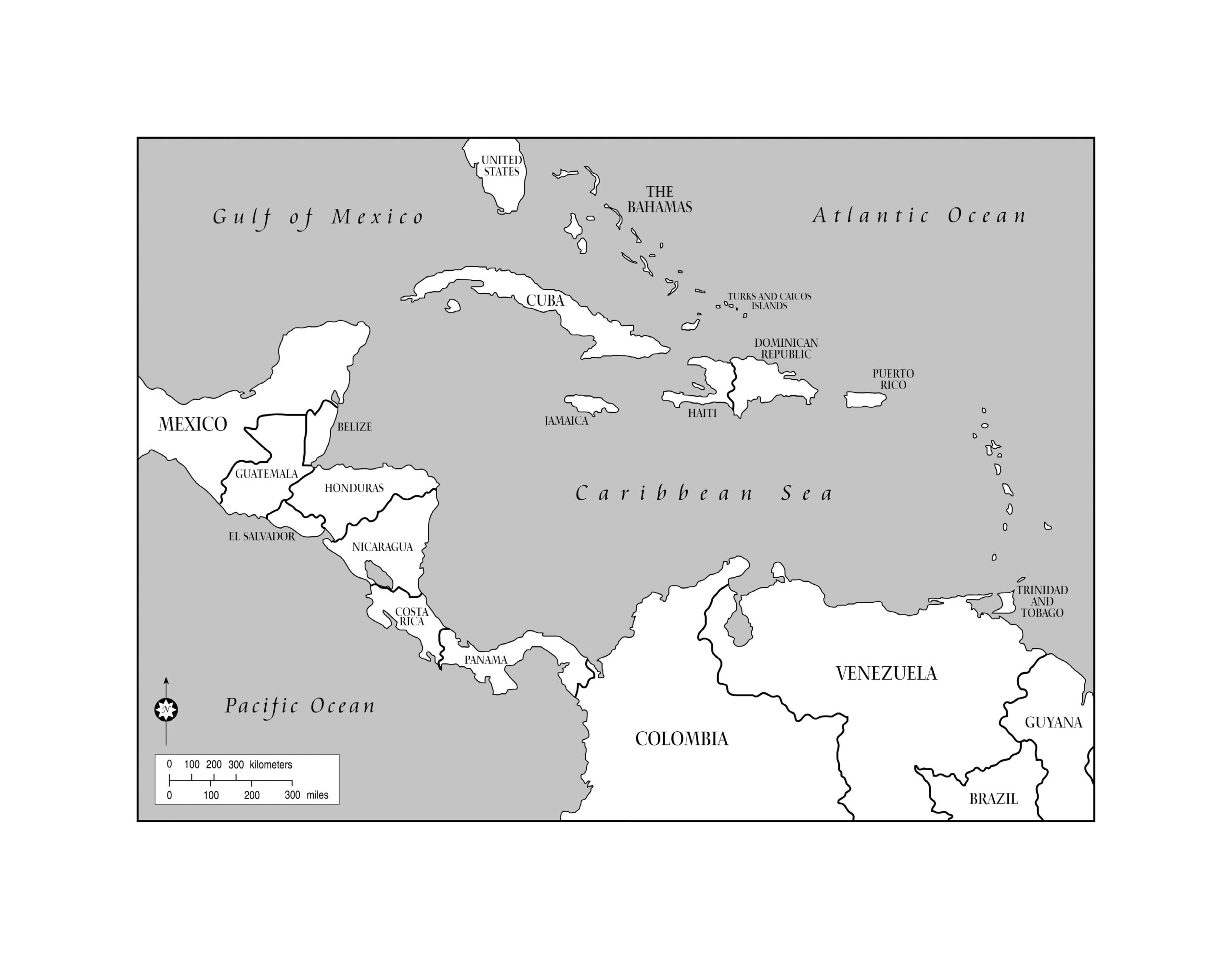blank map of central america