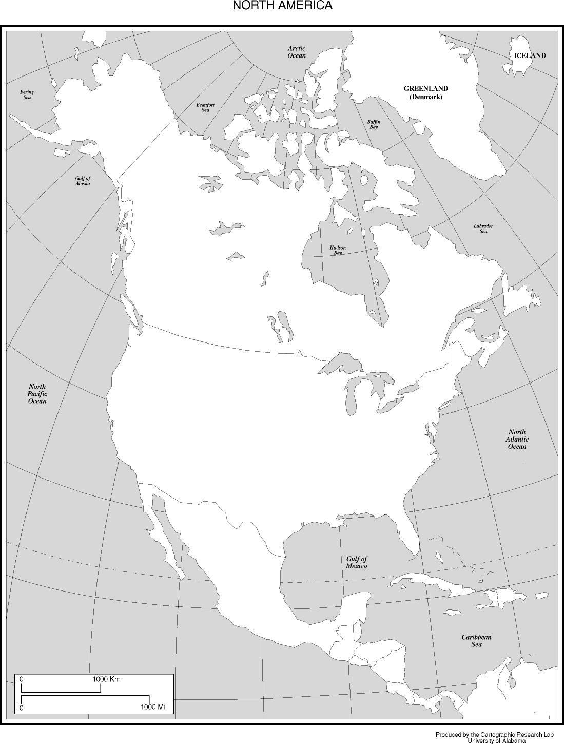 North America fill-in map