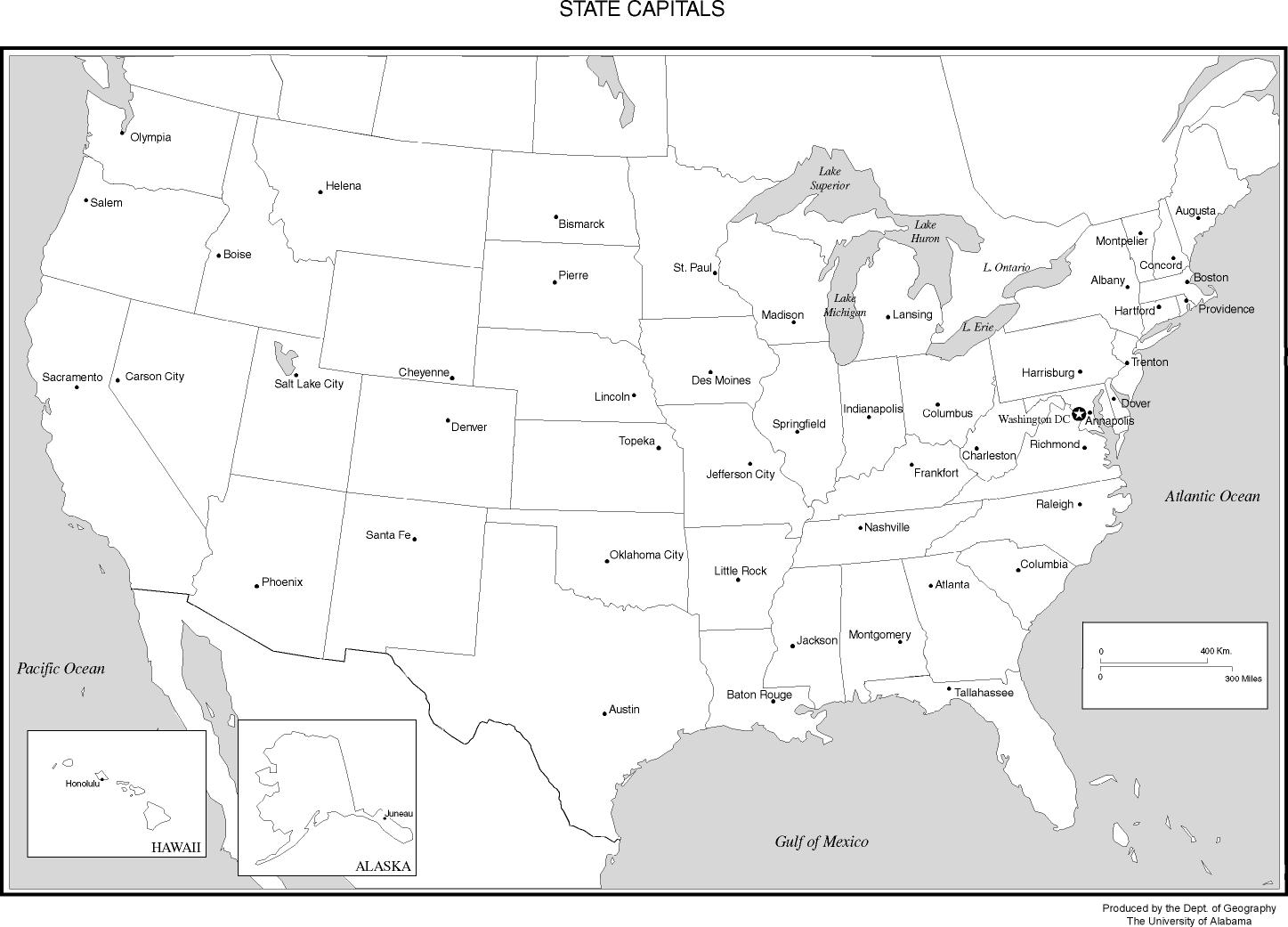 united states printable map