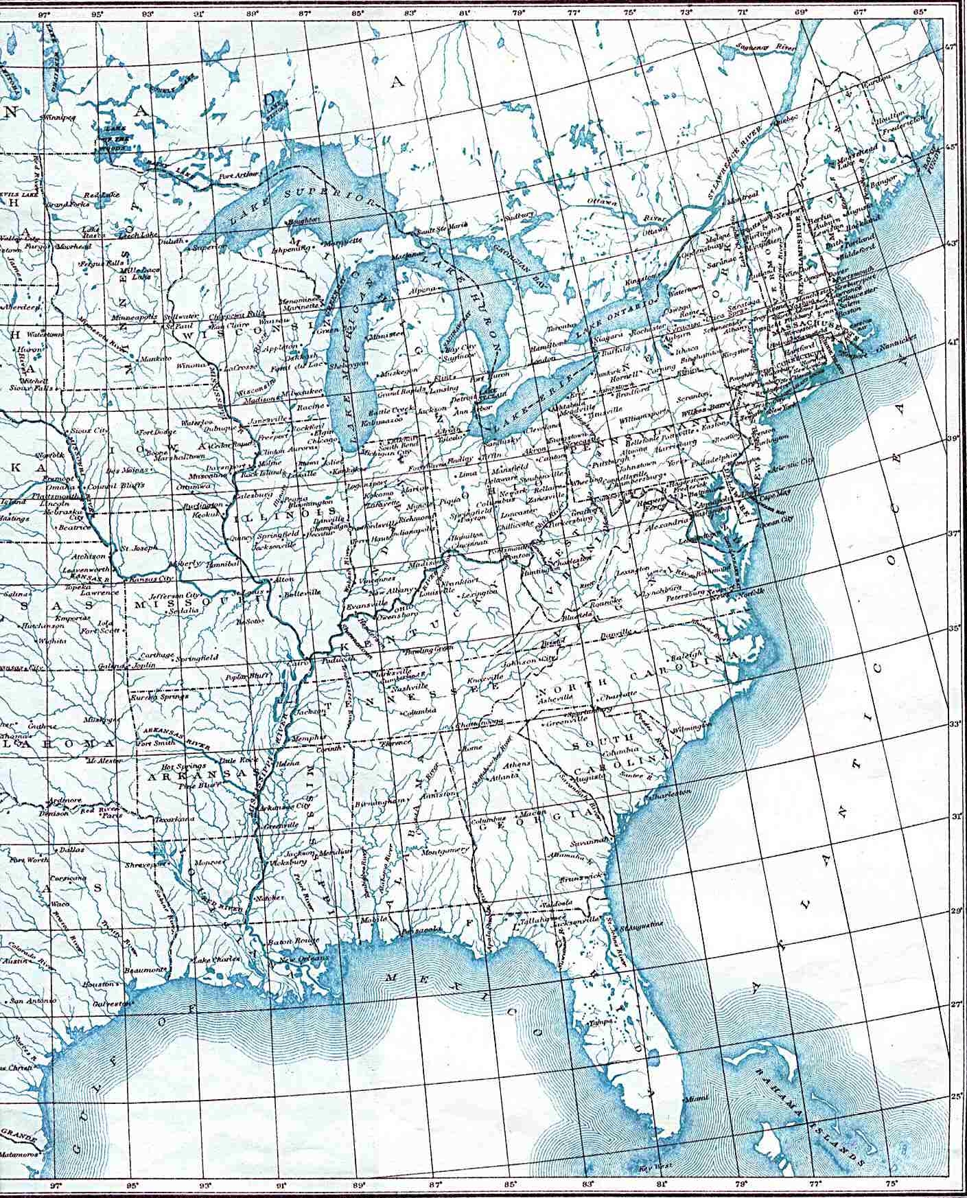 latitude and longitude map united states